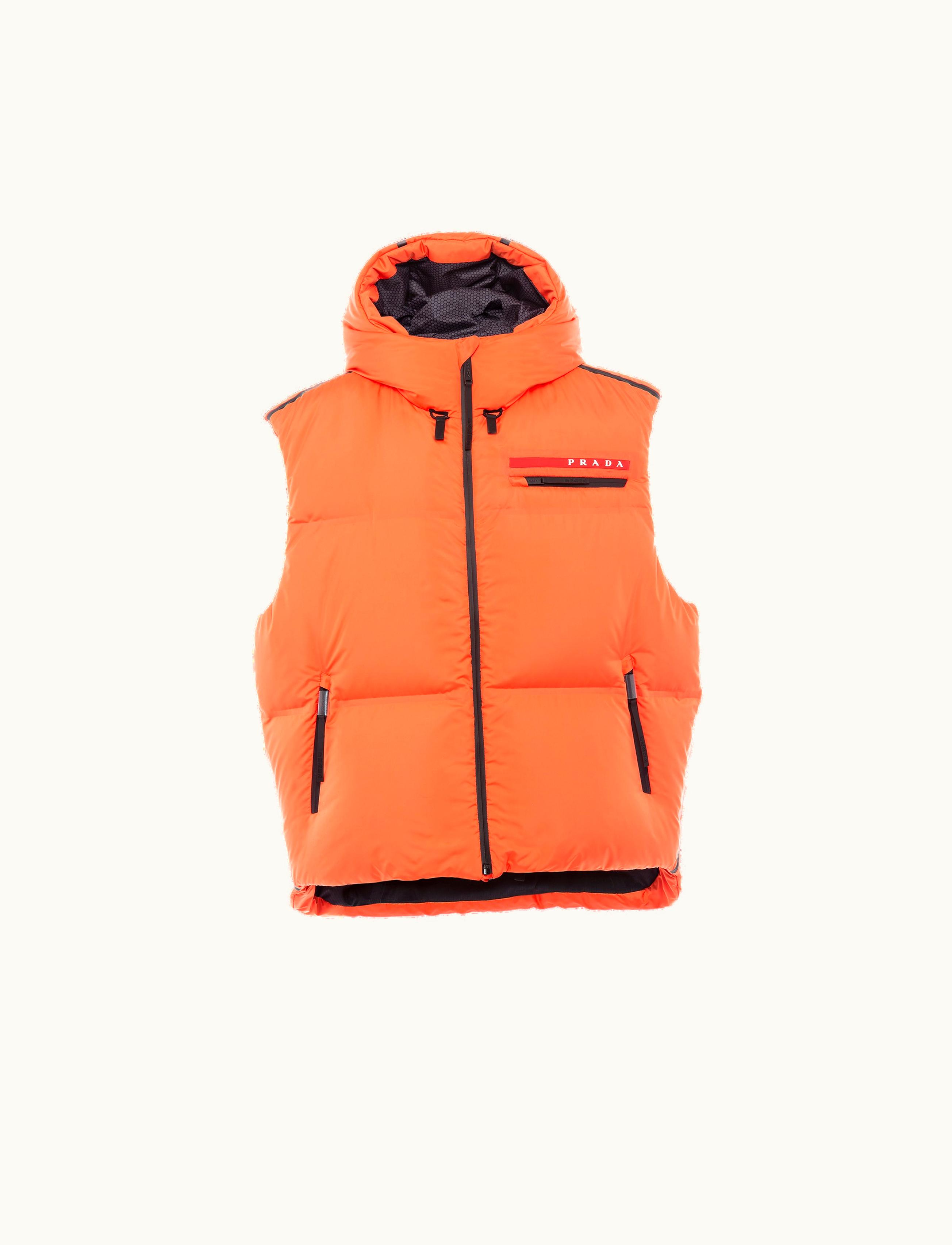 Prada Prada Orange Technical Re-nylon Down Vest