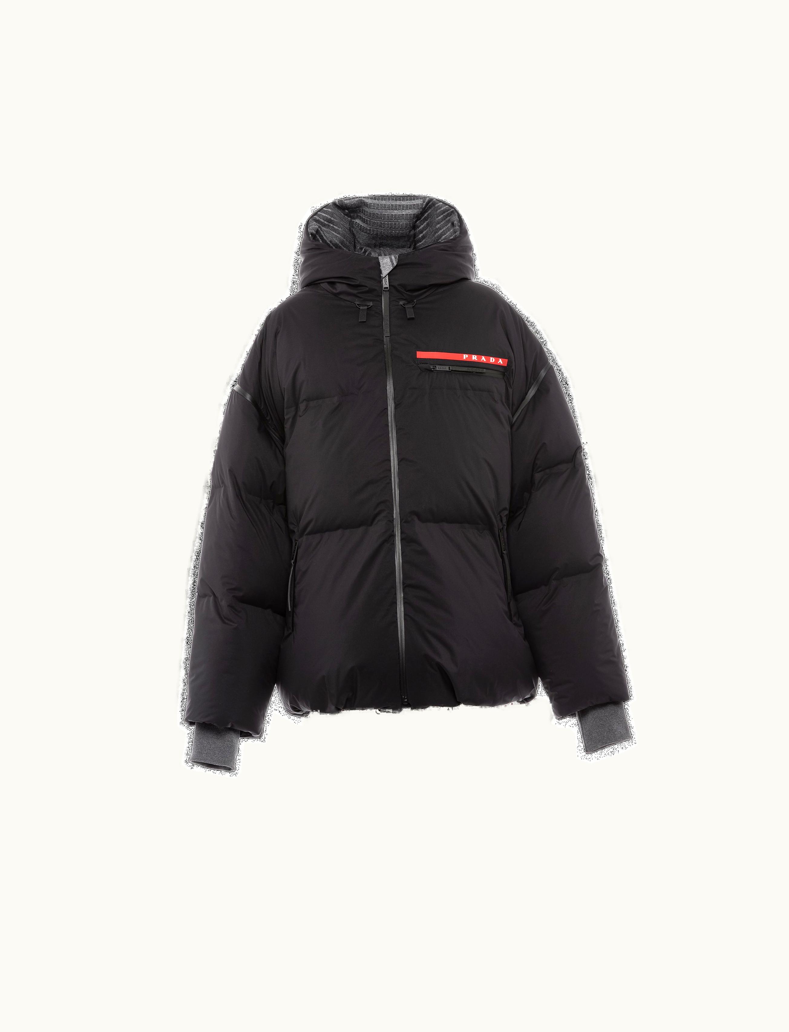Prada Prada Black / Gray Light Re-nylon Hooded Down Jacket