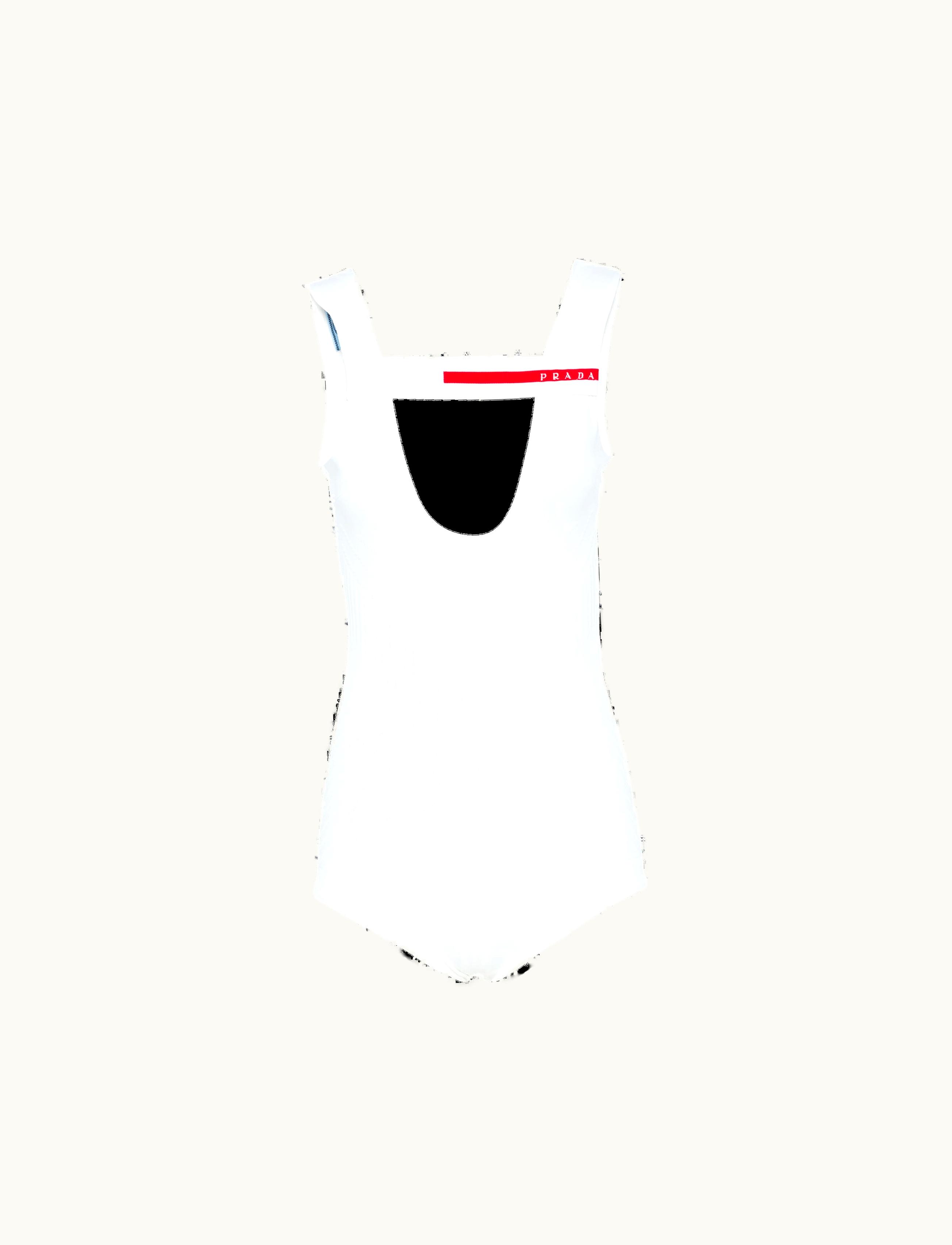 Prada Prada White / White Polyester Bodysuit