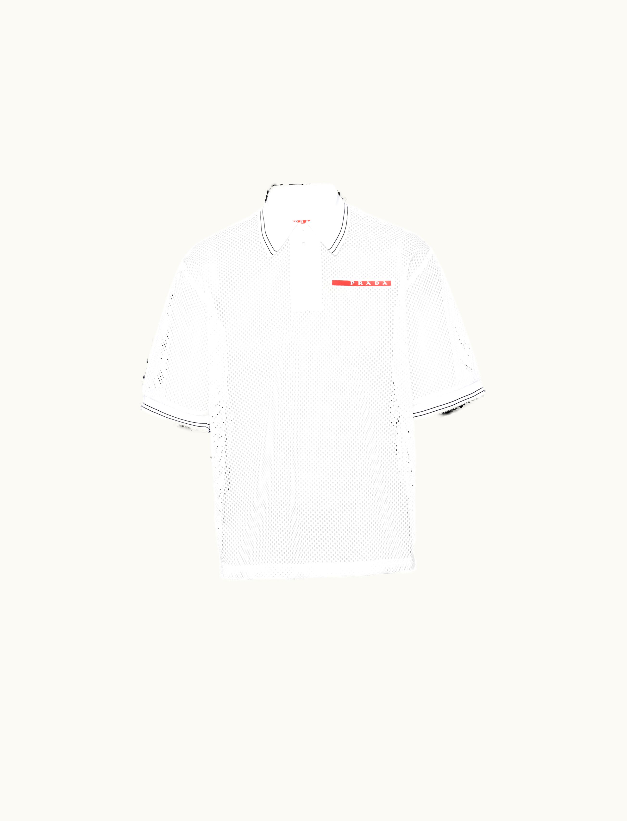 Prada Prada White Mesh Polo Shirt