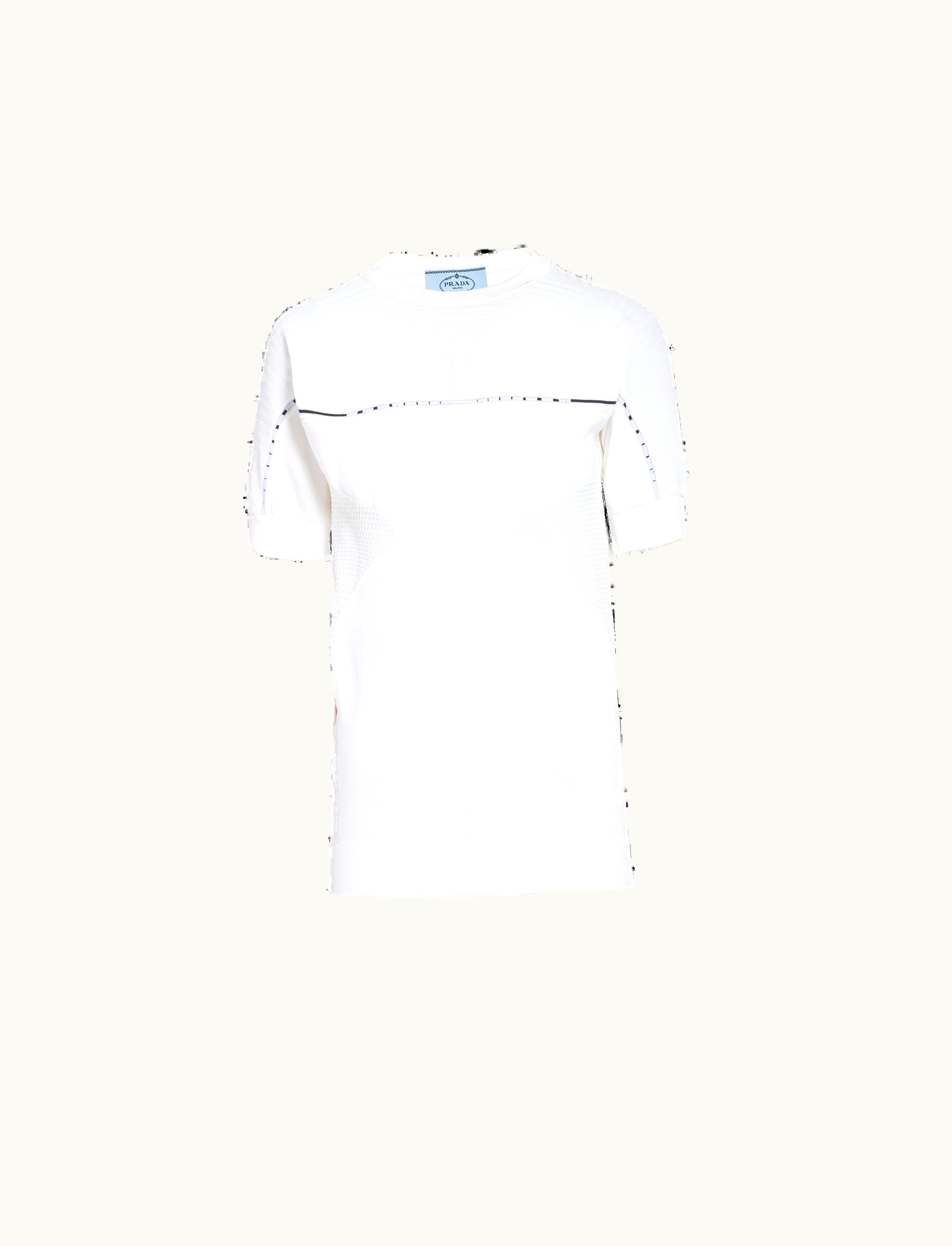 Prada Prada White / Black Soft Rec Polyester Sweater