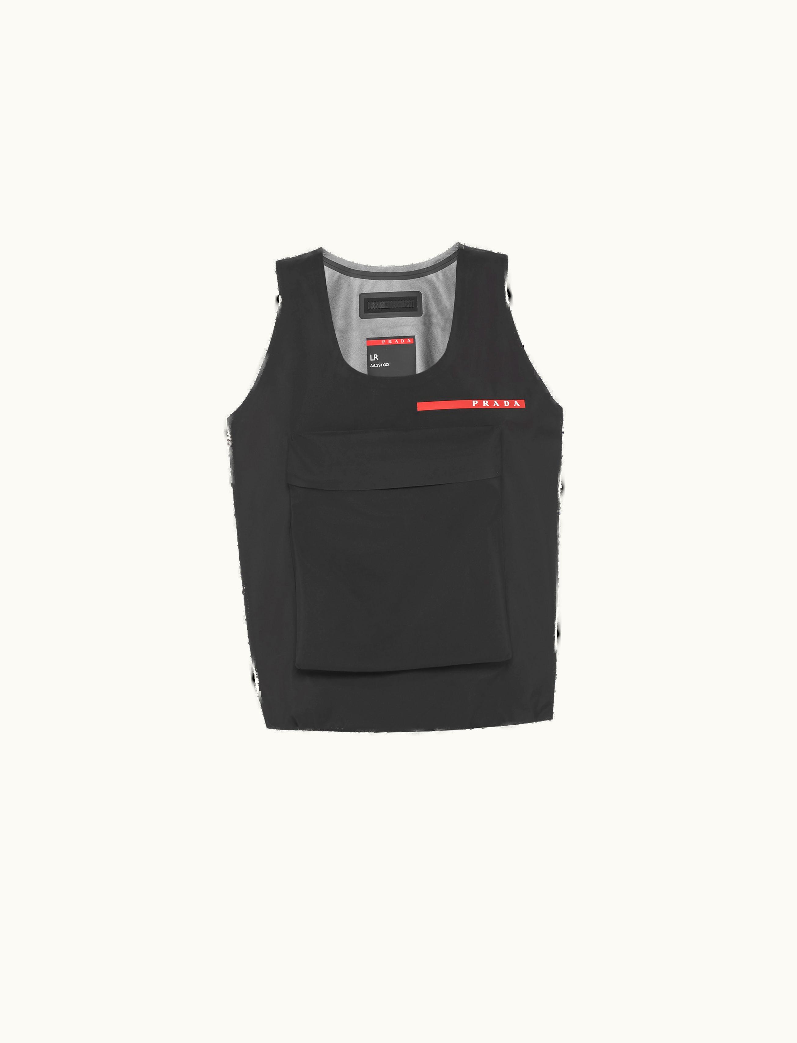 Prada Prada Black Technical Fabric Top With Large Pocket