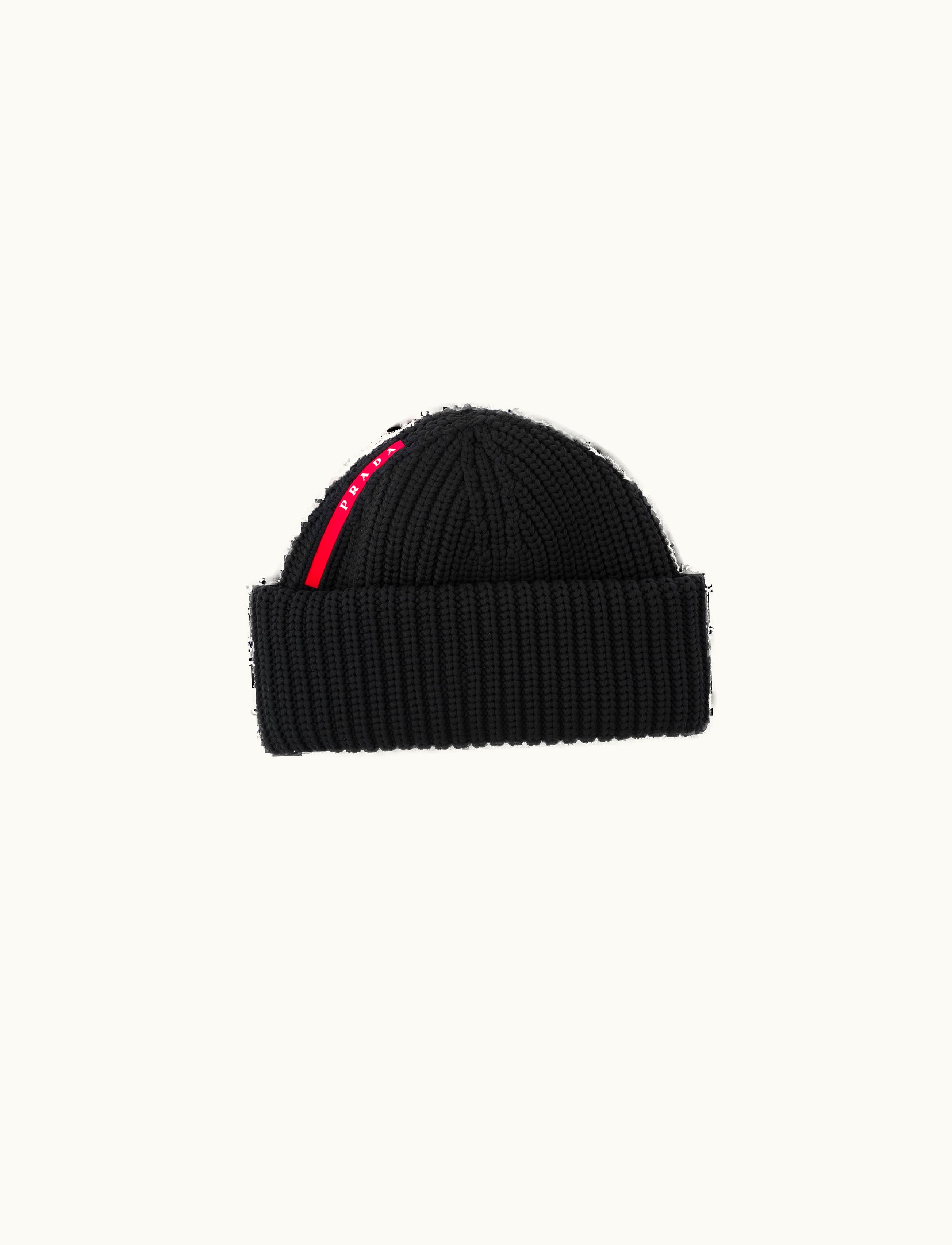 Prada Prada Black Tec Rec Nylon Ribbed Beanie