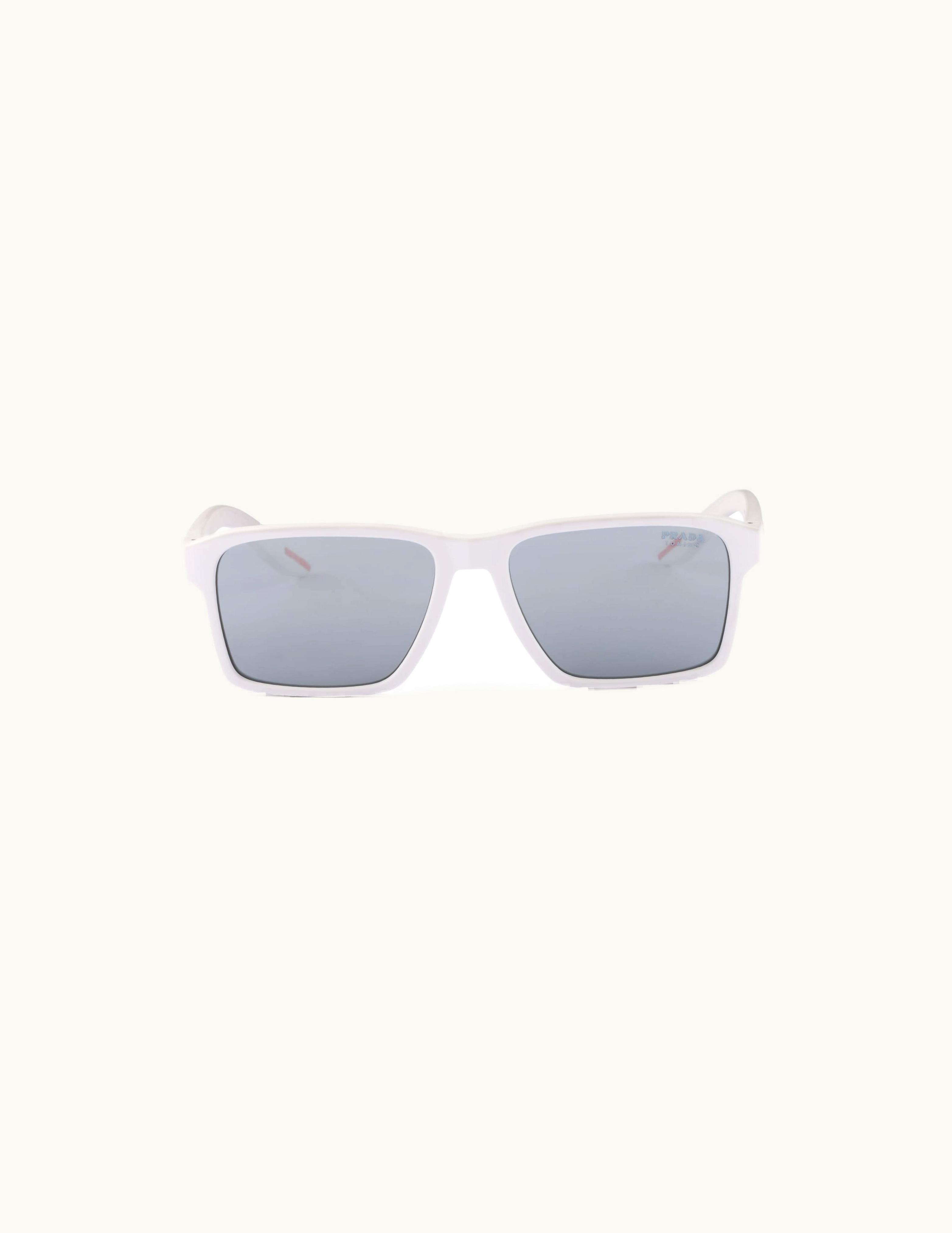 Prada Silver Shaded Sea Blue Lenses Prada Linea Rossa Sunglasses