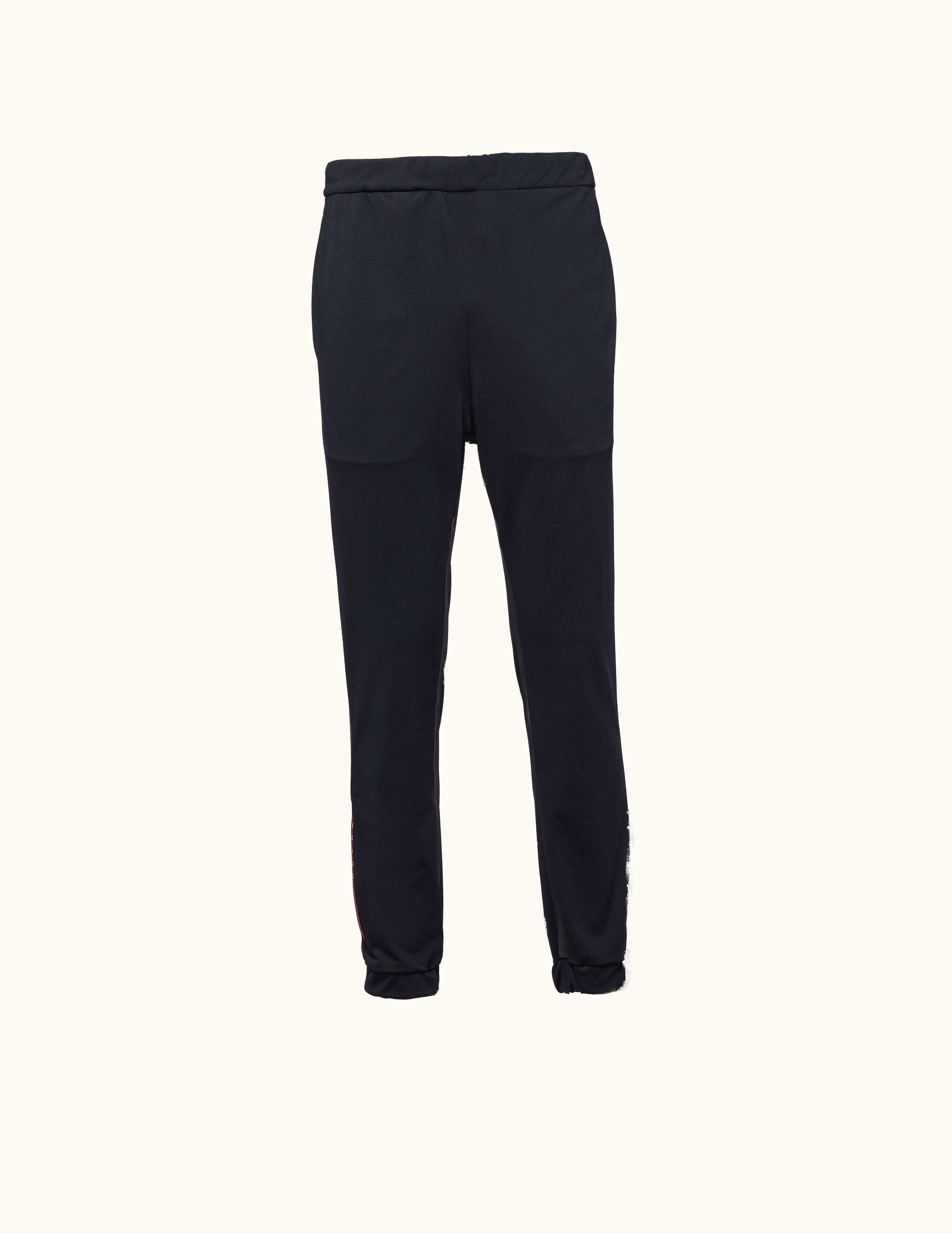 Prada Prada Black Piqué Pants With Tape Seams