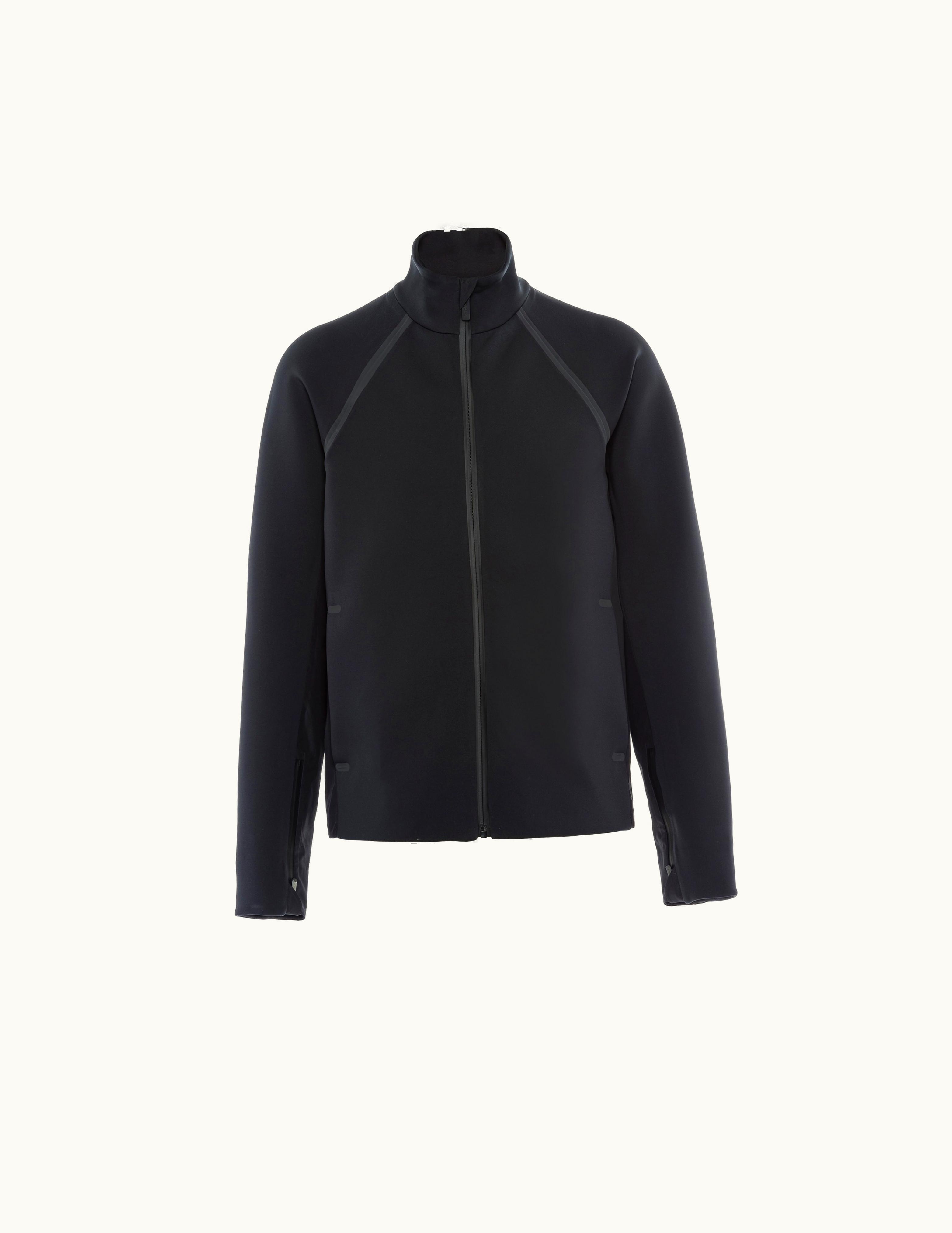 Prada Prada Black Recycled Double Jersey Zip-up Jacket
