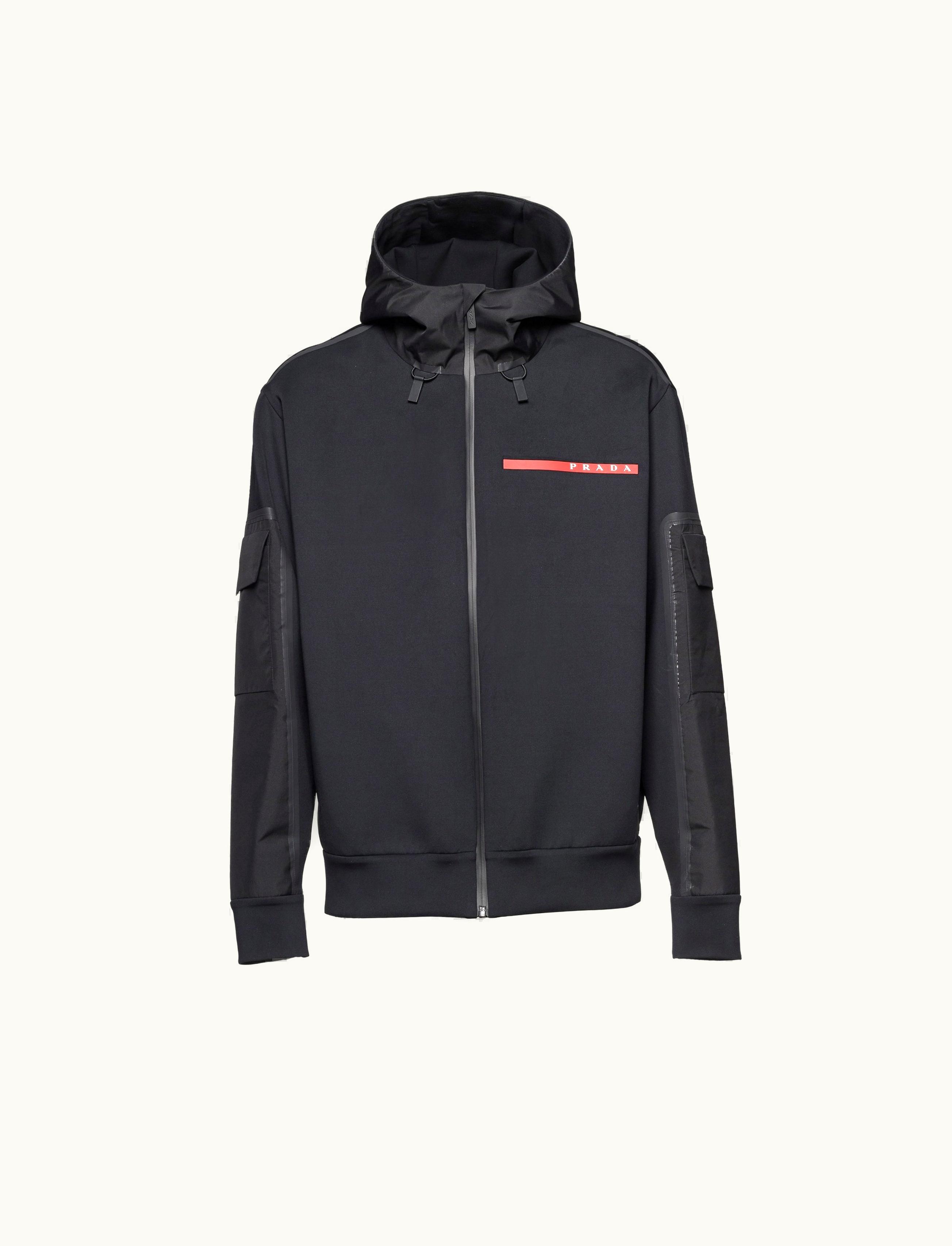 Prada Prada Black Recycled Technical Jersey Hoodie