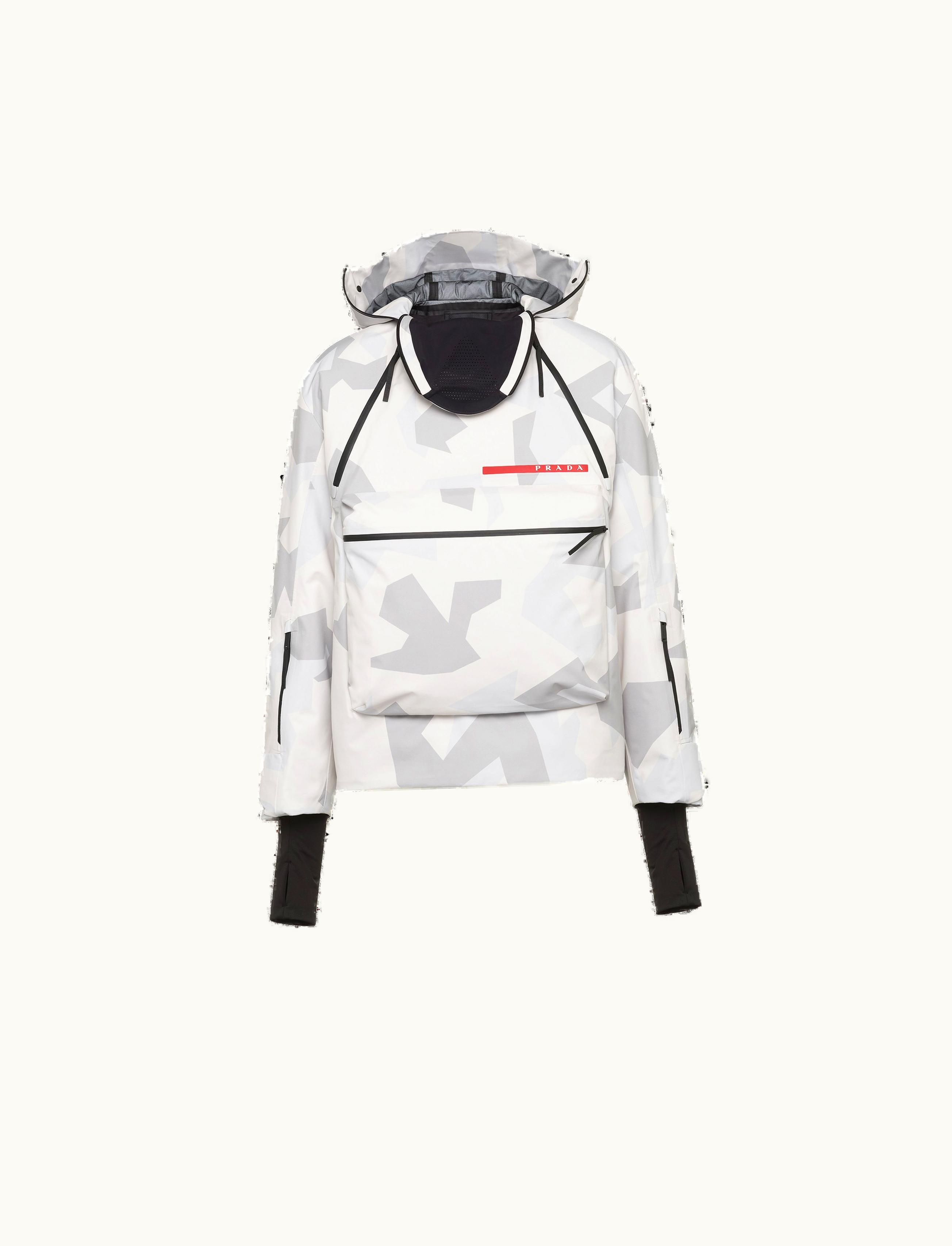 Prada Prada Marble Gray Printed Technical Fabric Snowboard Jacket