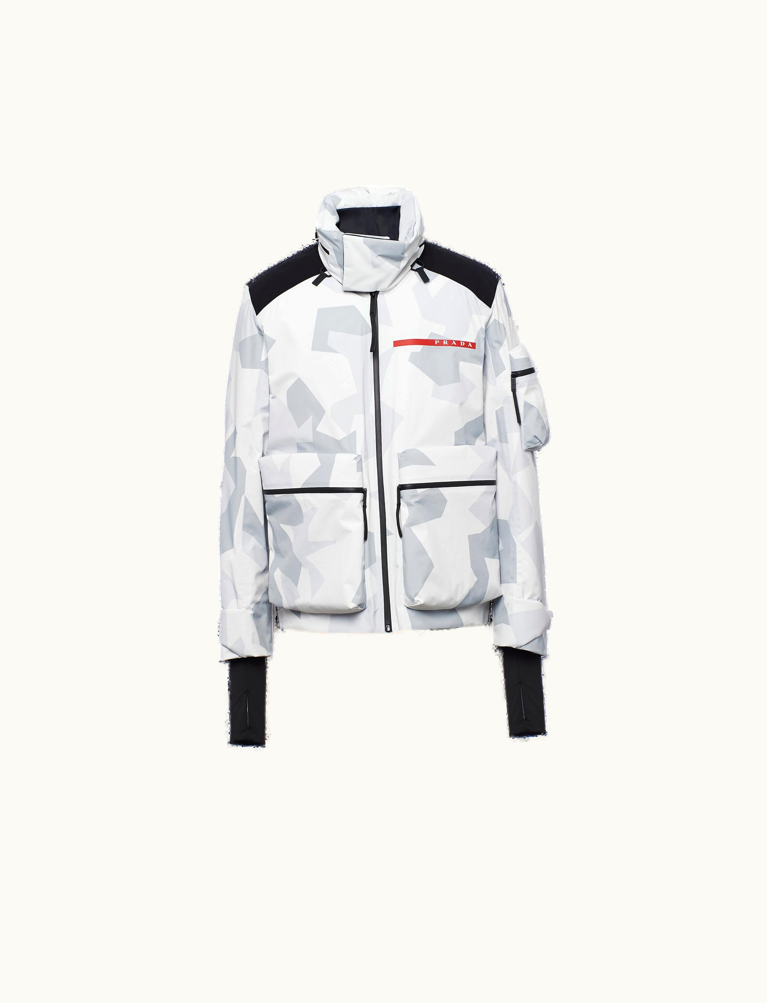 Prada Prada Marble Gray Printed Technical Fabric Ski Windbreaker