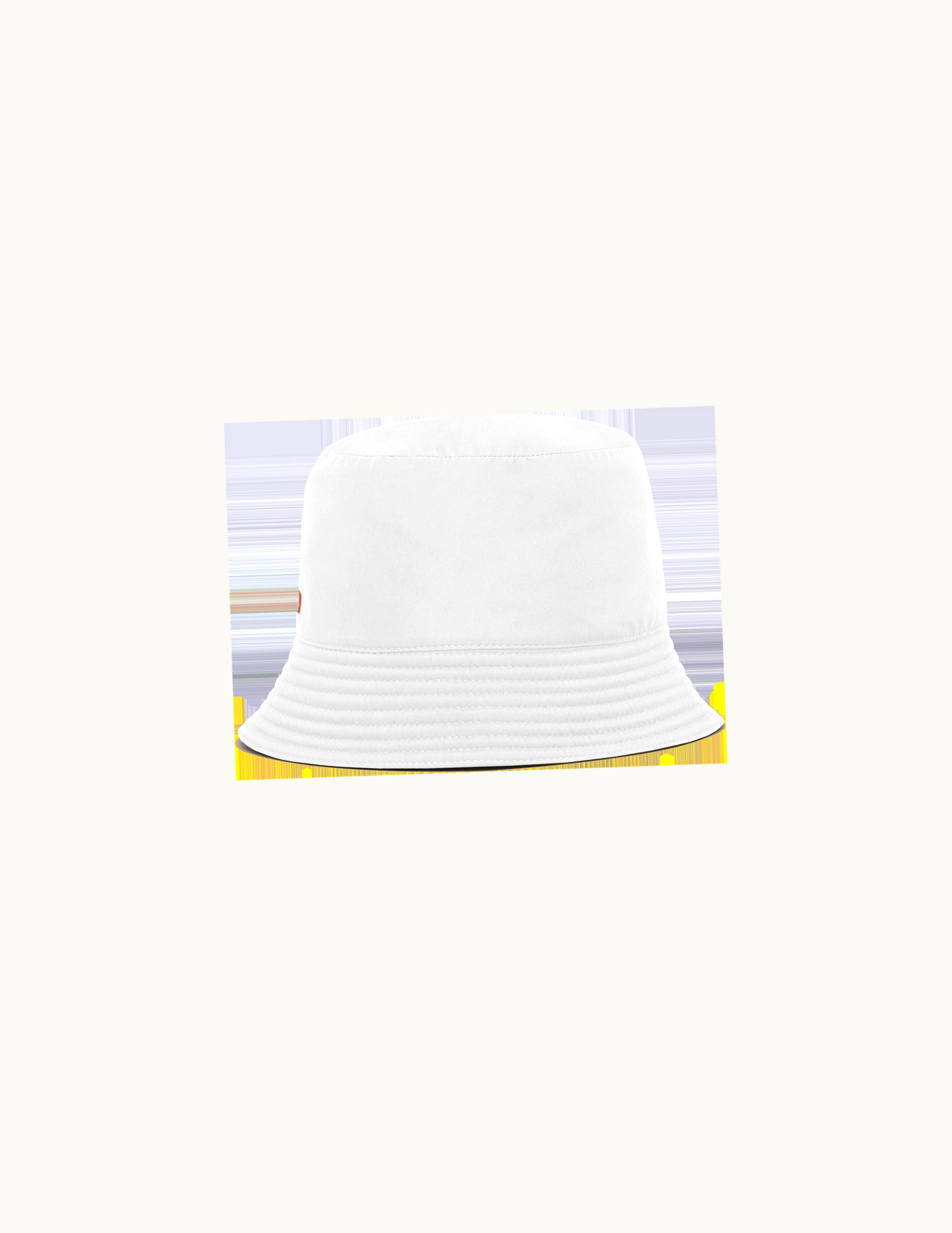 Prada Prada Chalk White Technical Fabric Bucket Hat