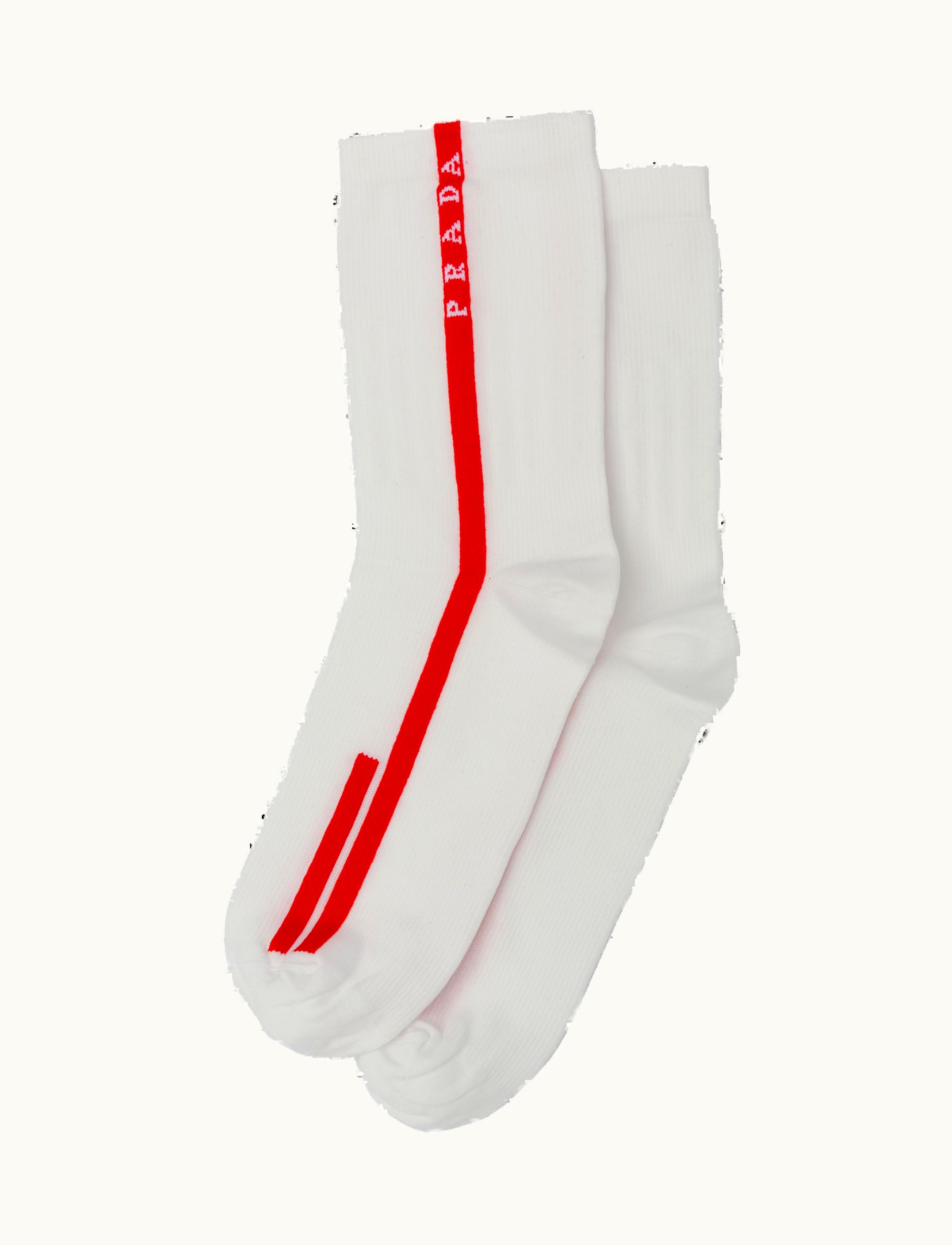 Prada Prada White Re-nylon Knit Socks