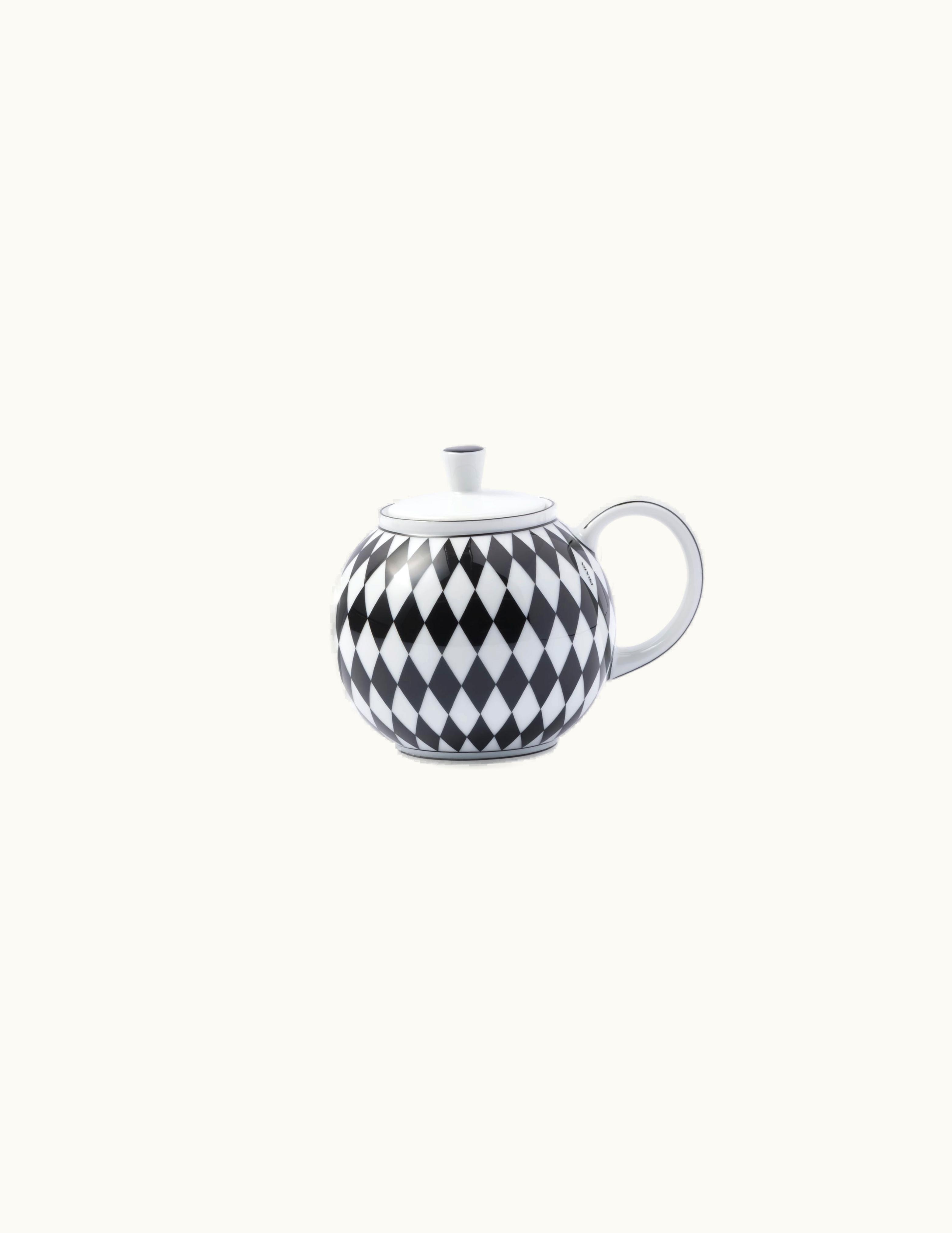 Prada Prada White / Black Porcelain Teapot - Checkerboard