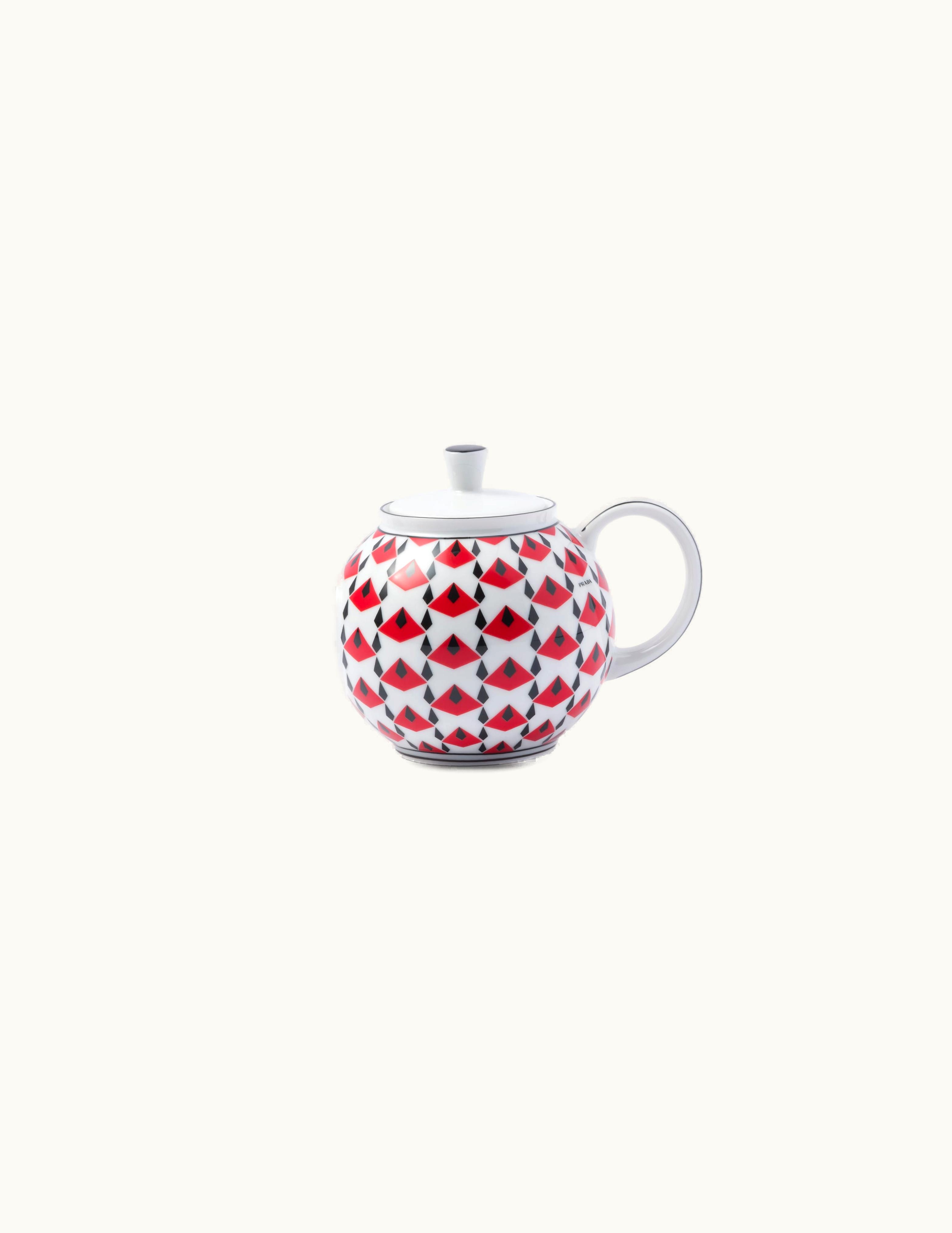 Prada Prada Black / Red Porcelain Teapot - Vienna Red