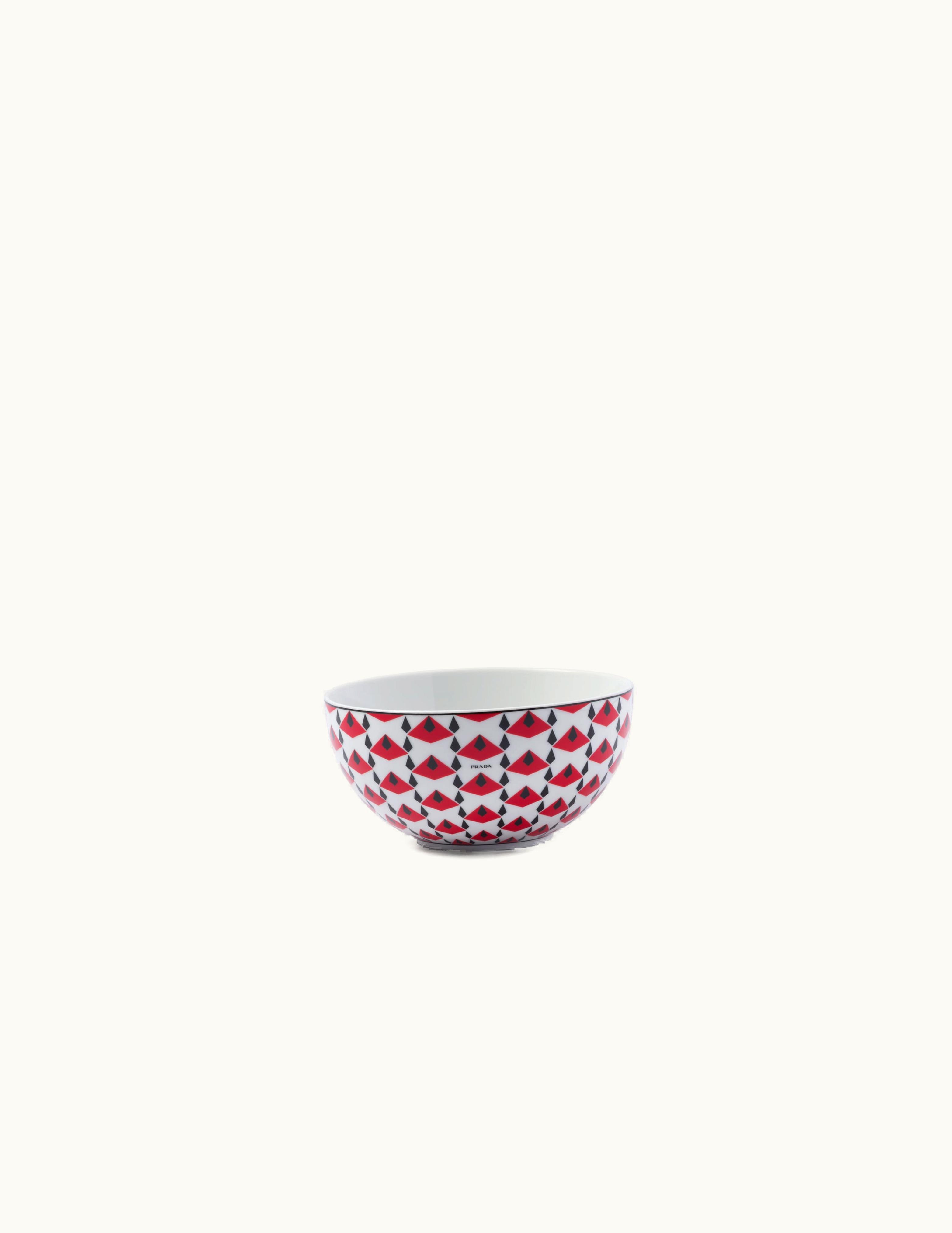 Prada Prada Black / Red Set Of Two Porcelain Soup Bowls - Vienna Red