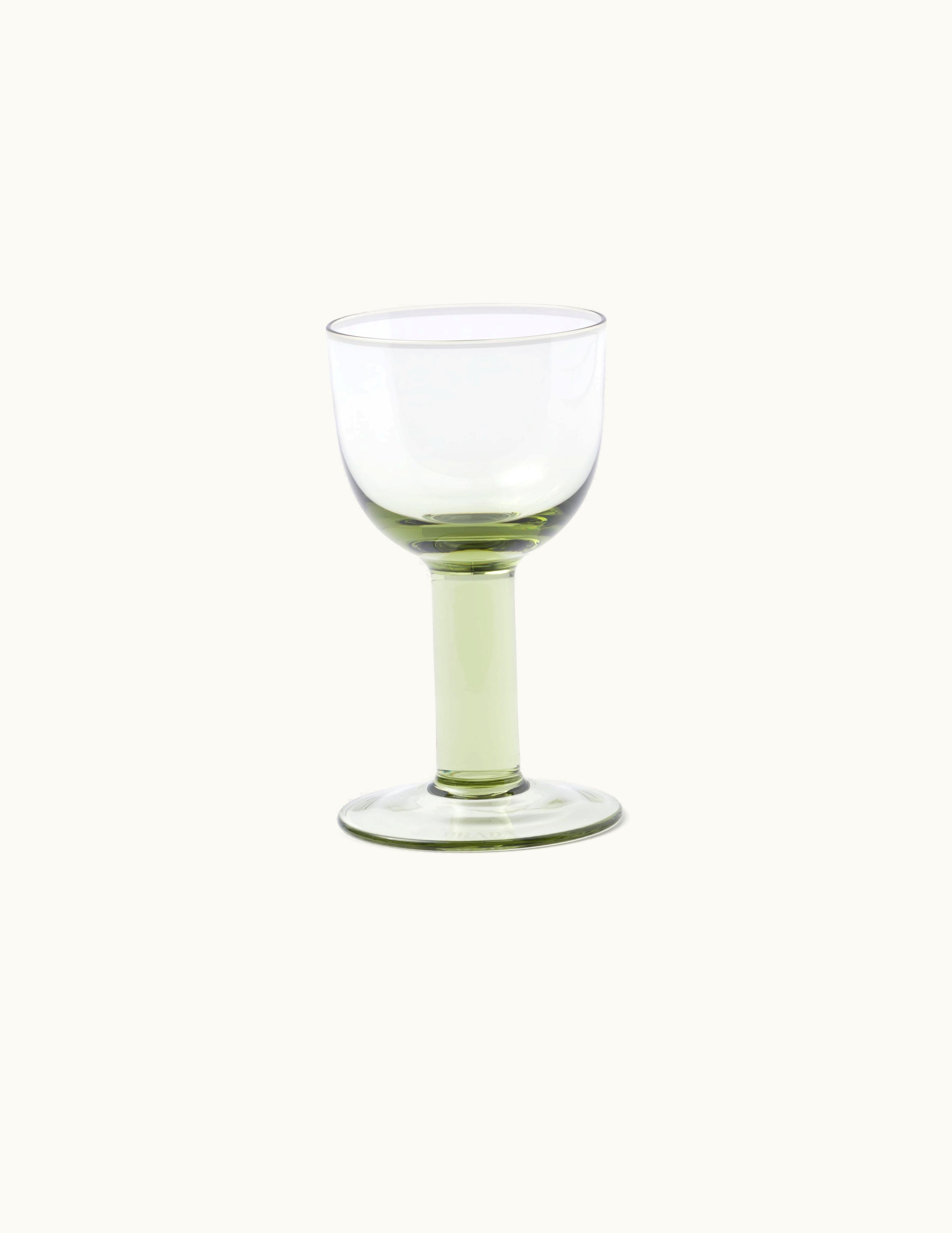 Prada Prada Moss Set Of Two Crystal White Wine Glasses - Plinth