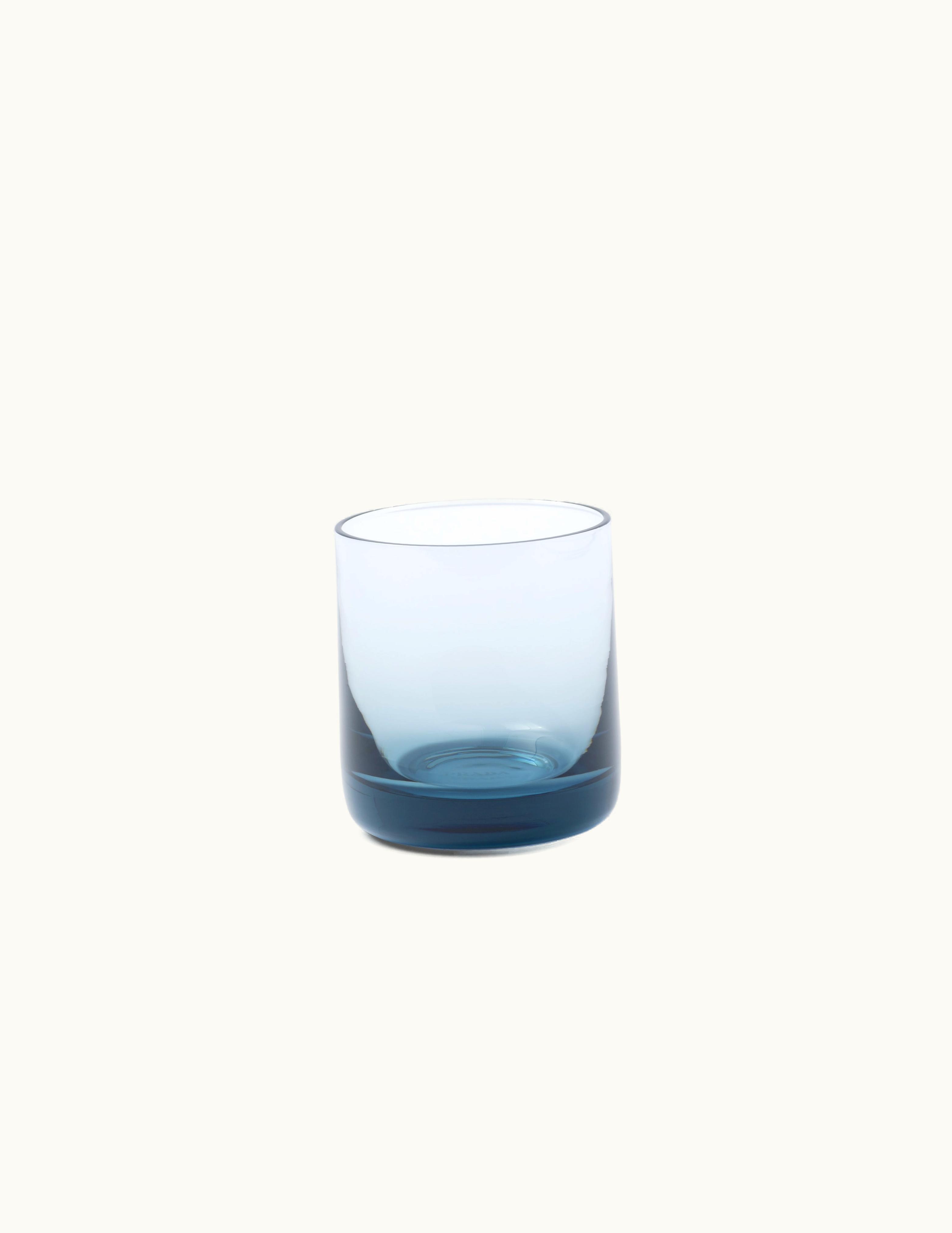 Prada Prada Sea Blue Set Of Two Crystal Tumbler Glasses - Plinth