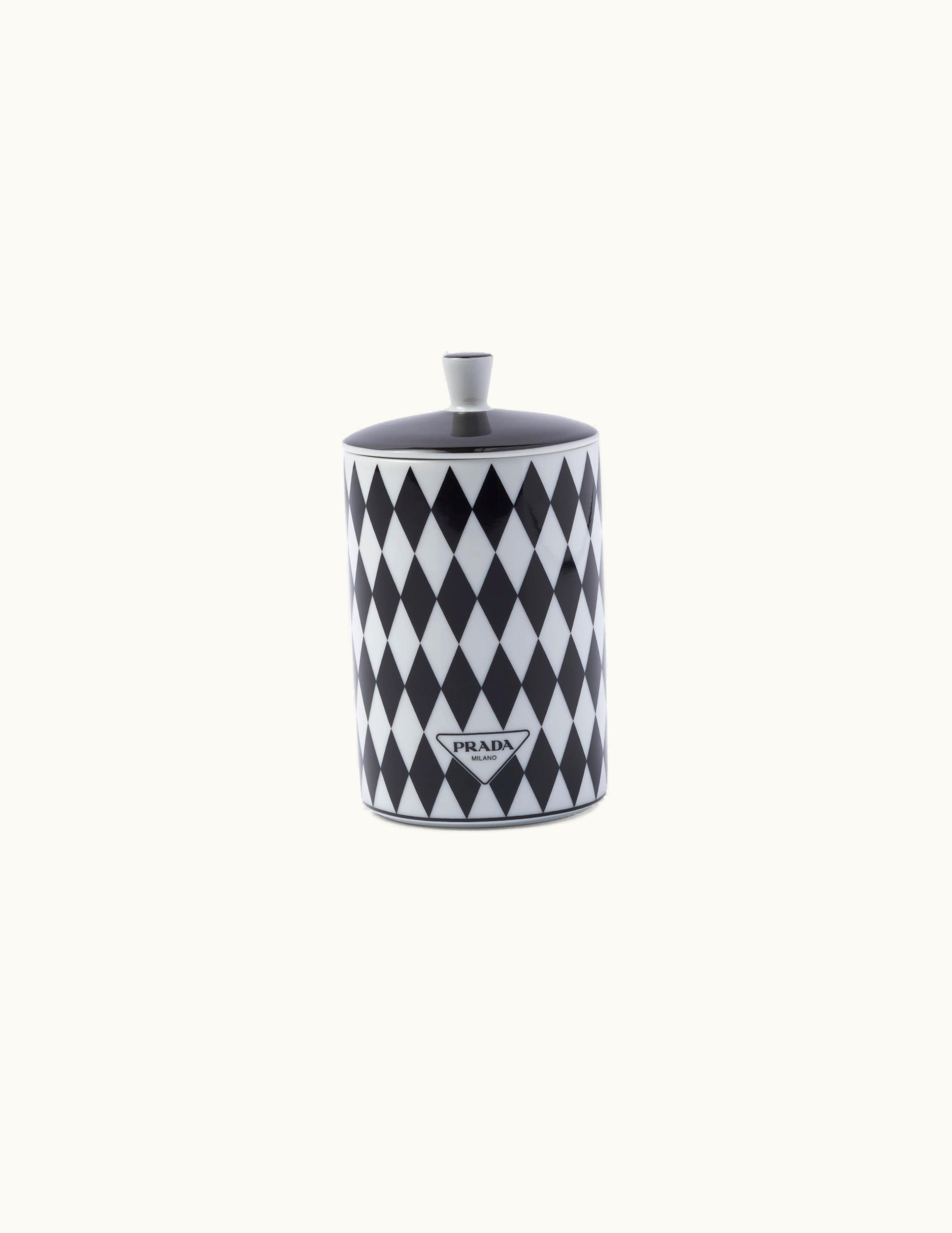 Prada Prada White / Black Porcelain Scented Candle - Checkerboard