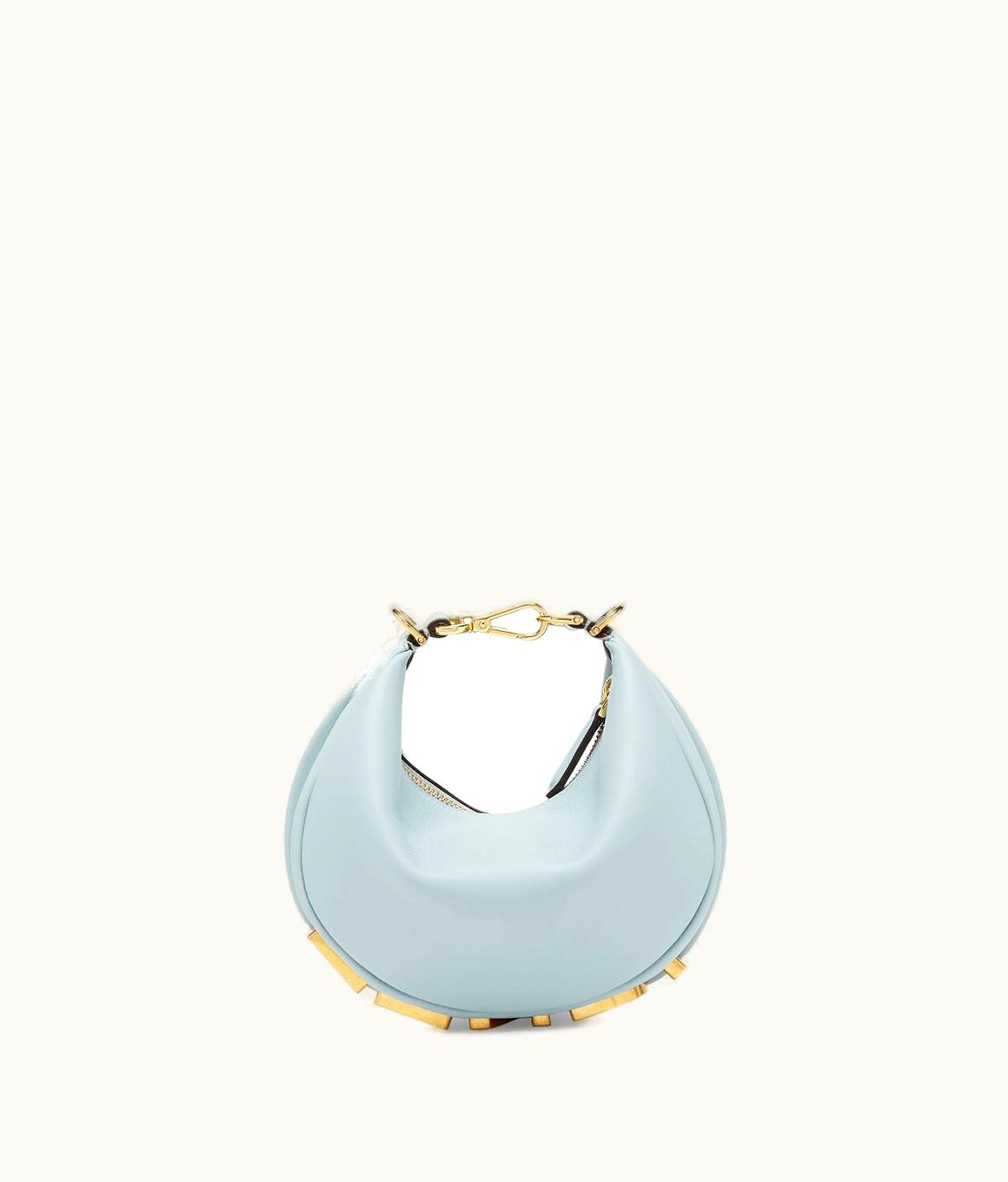 Fendi Fendigraphy Mini - Light Blue Leather Mini Bag
