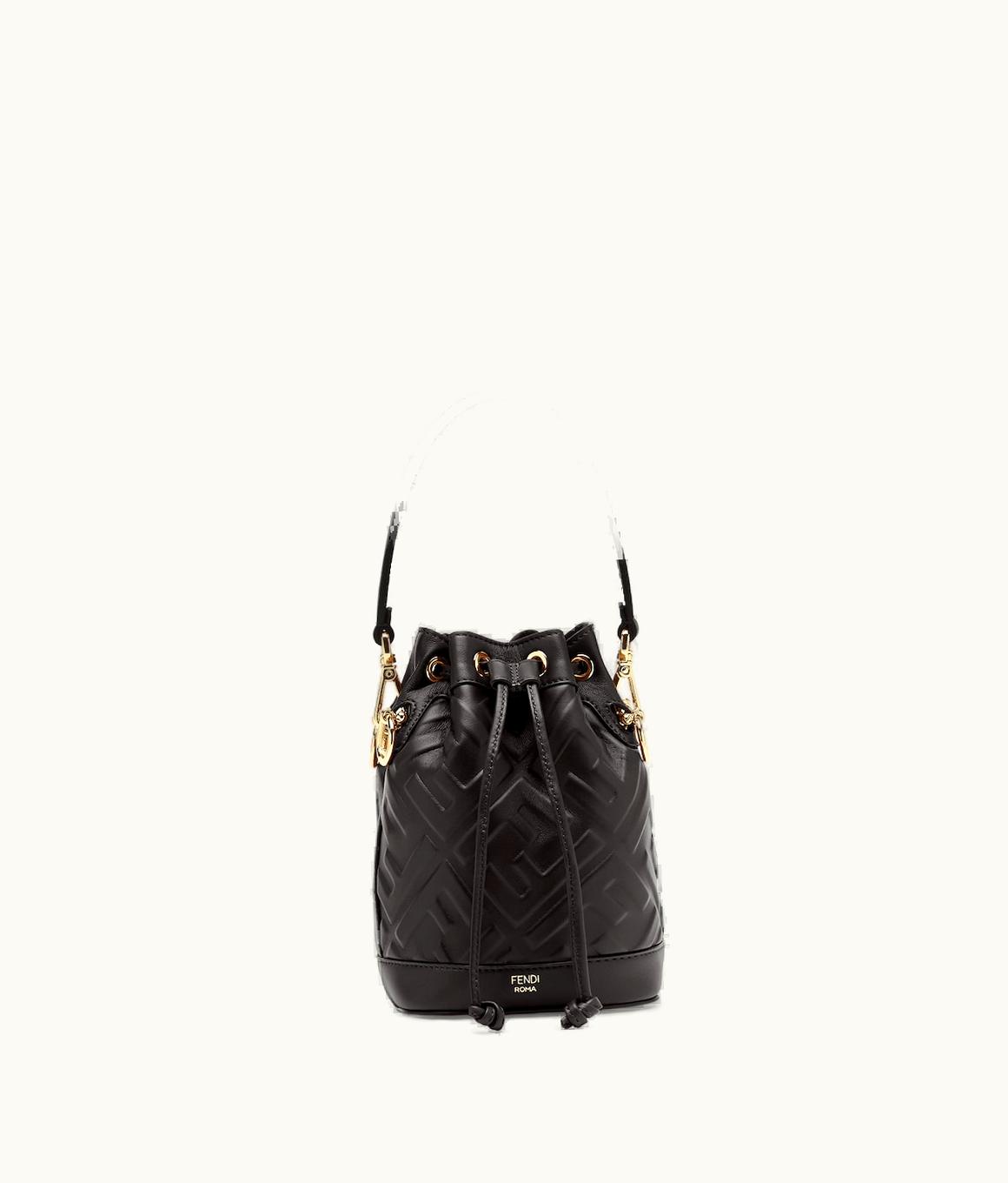Fendi Fendi Mon Tresor - Black Leather Mini-Bag With FF Motif