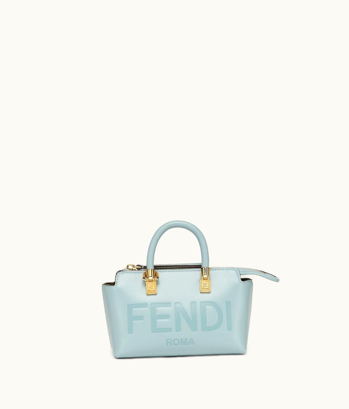 Fendi Fendi By The Way Mini - Light Blue Leather Small Boston Bag