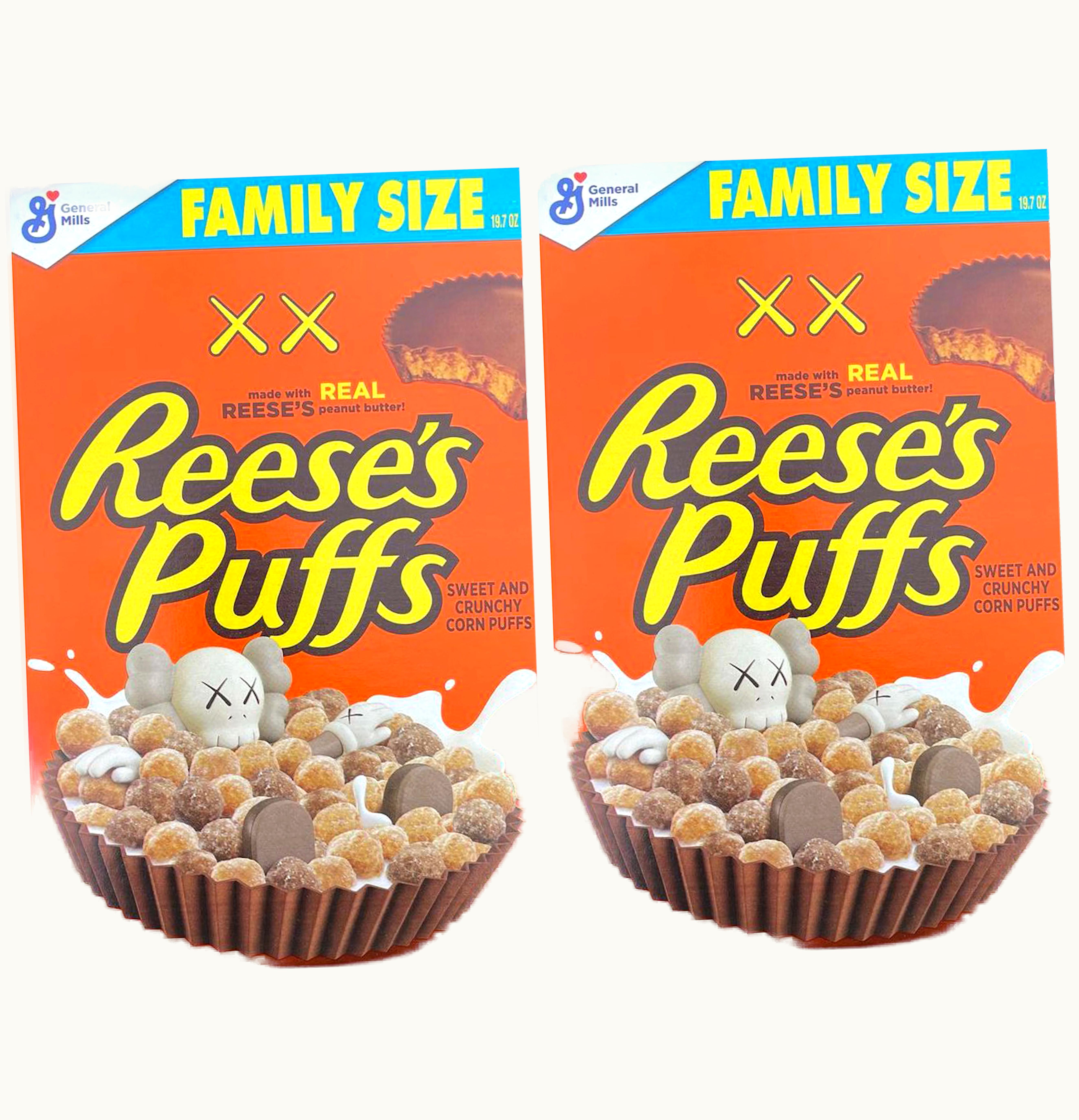 KAWS KAWS x Reeses Puffs Cereal Family Size 2x Lot Not Fit For Human Consumption