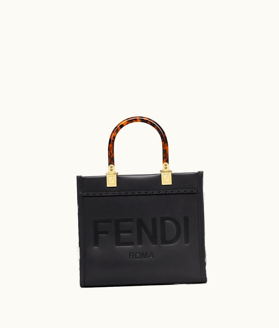 Fendi Fendi Sunshine Mini Black Leather Shopper