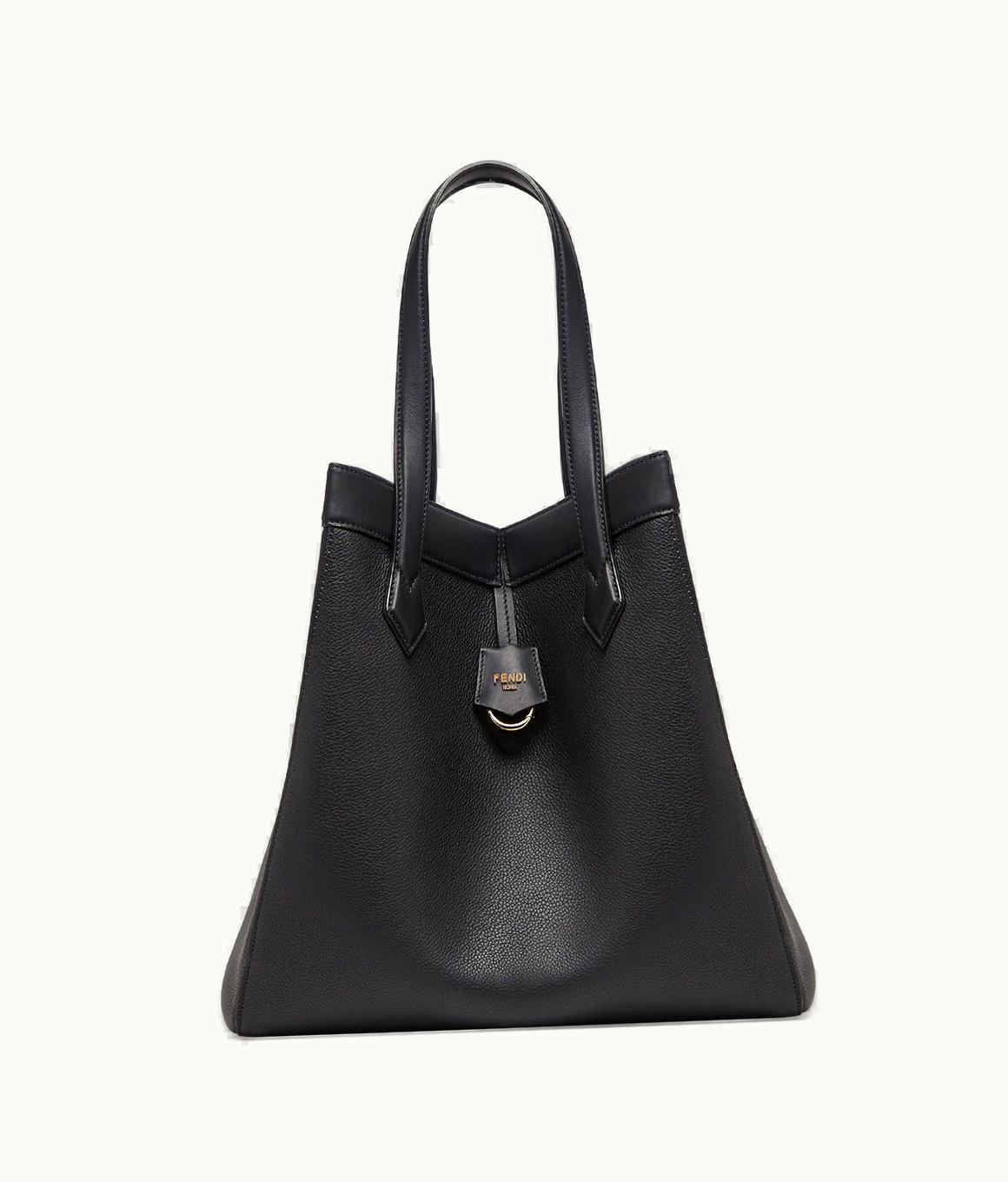 Fendi Fendi Origami Large - Black Leather Bag That Can Be Transformed