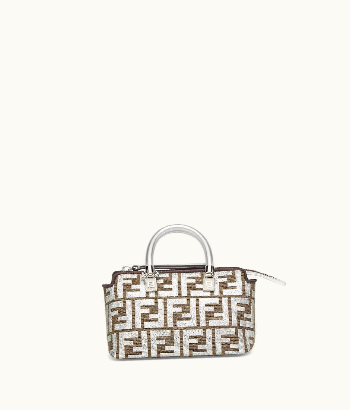 Fendi Fendi By The Way Mini - Small Boston Bag In Laminated Jacquard FF Fabric