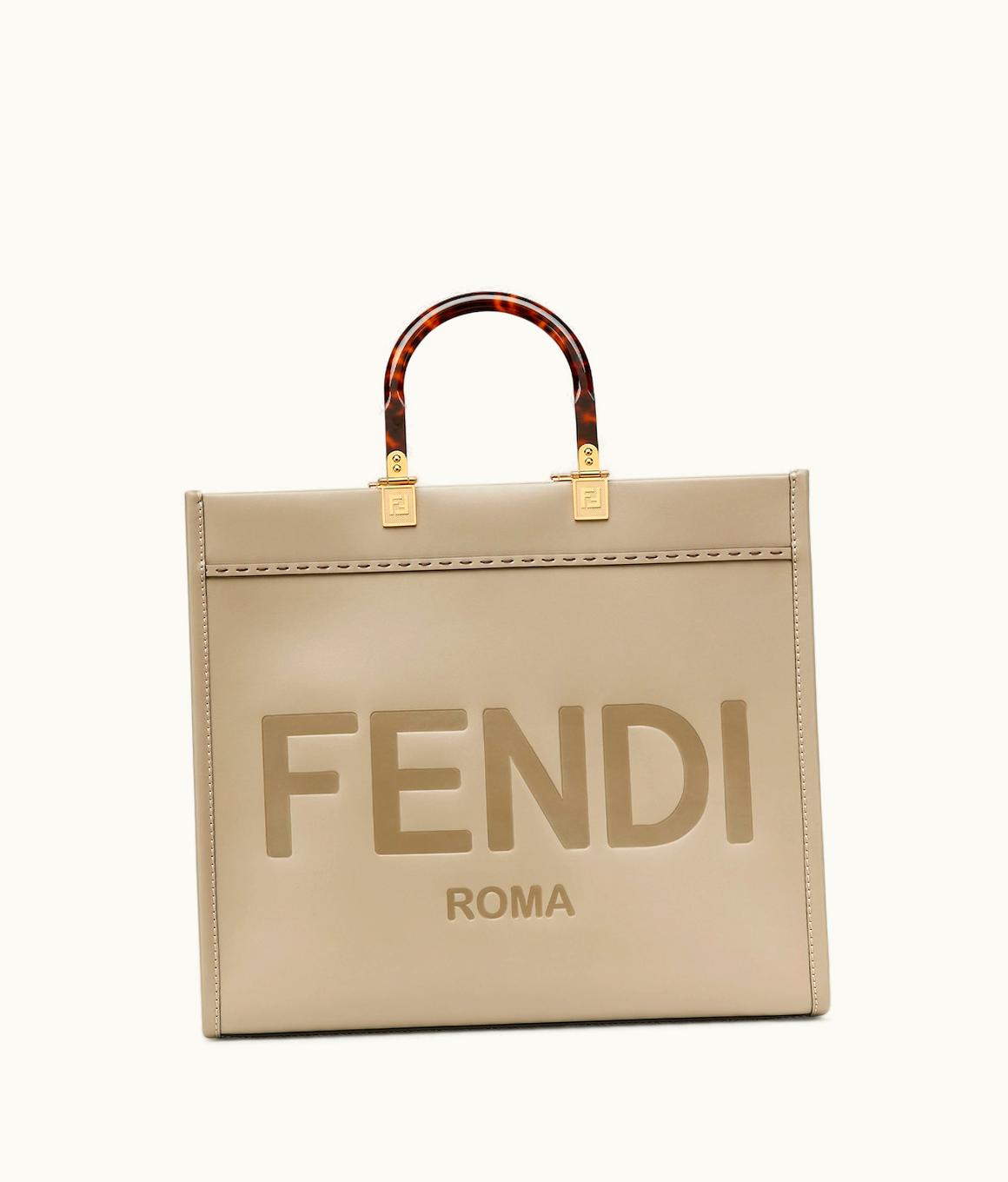 Fendi Fendi Sunshine Medium - Dove Gray Leather Shopper