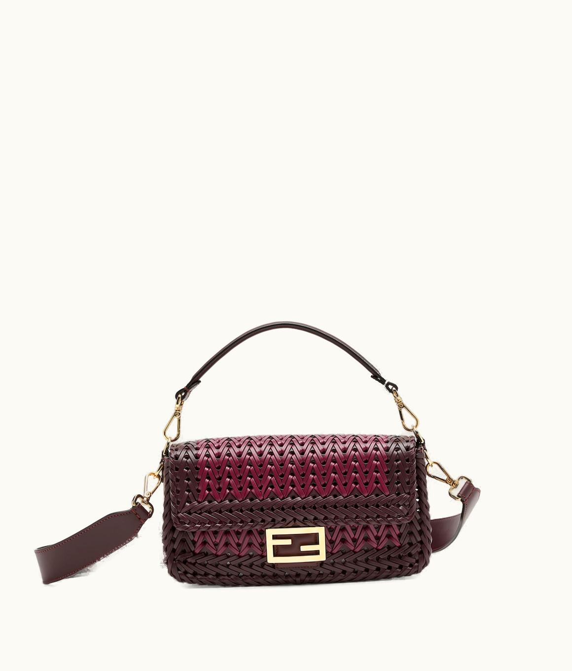 Fendi Fendi Baguette - Burgundy Braided Leather Bag