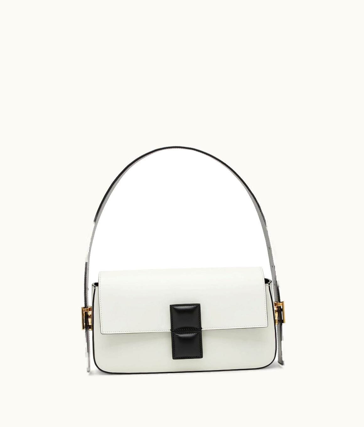 Fendi Fendi Baguette - White And Black Color-Block Leather Bag