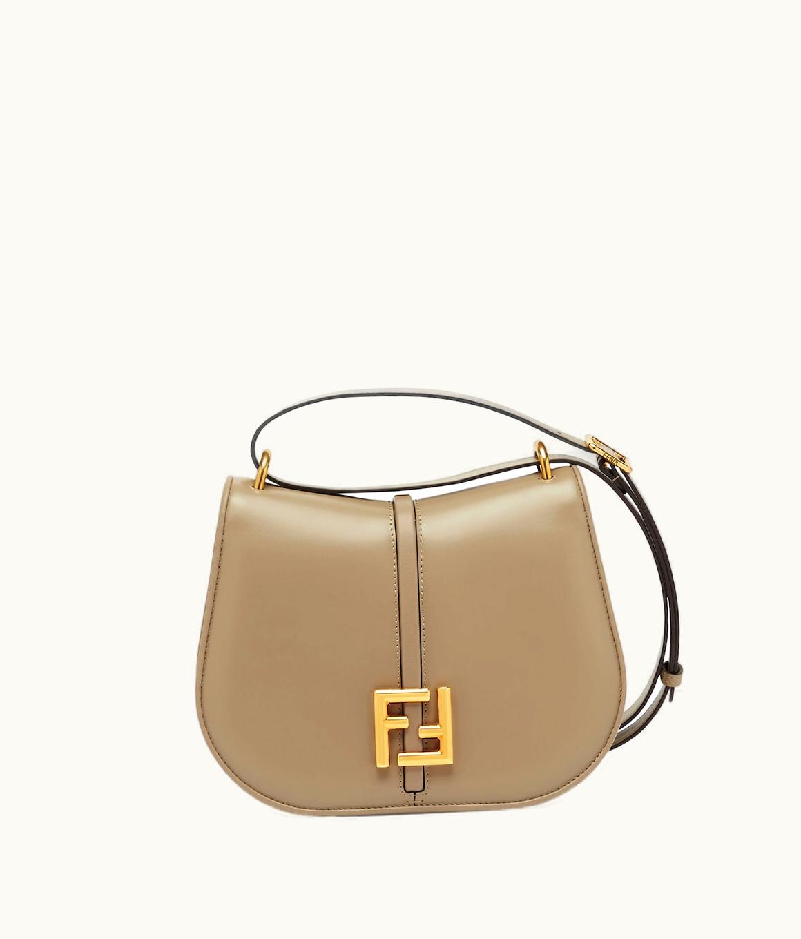Fendi Fendi C’mon Medium - Dove-gray Smooth Leather And Full-Grain Leather Bag
