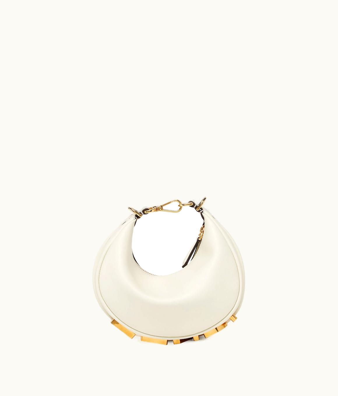 Fendi Fendigraphy Mini - White Leather Mini Bag