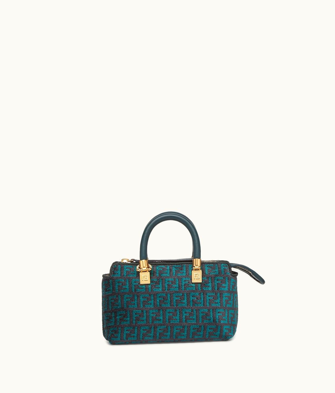 Fendi Fendi By The Way Mini - Dark Green Tapestry Fabric Pouch With FF Motif