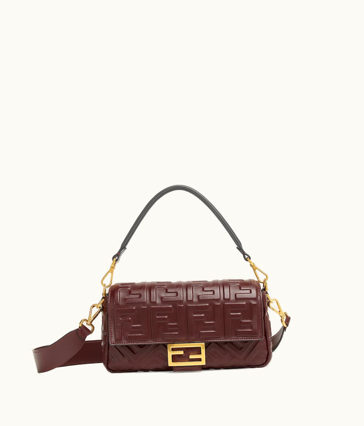 Fendi Fendi Baguette - Burgundy Nappa Leather Bag