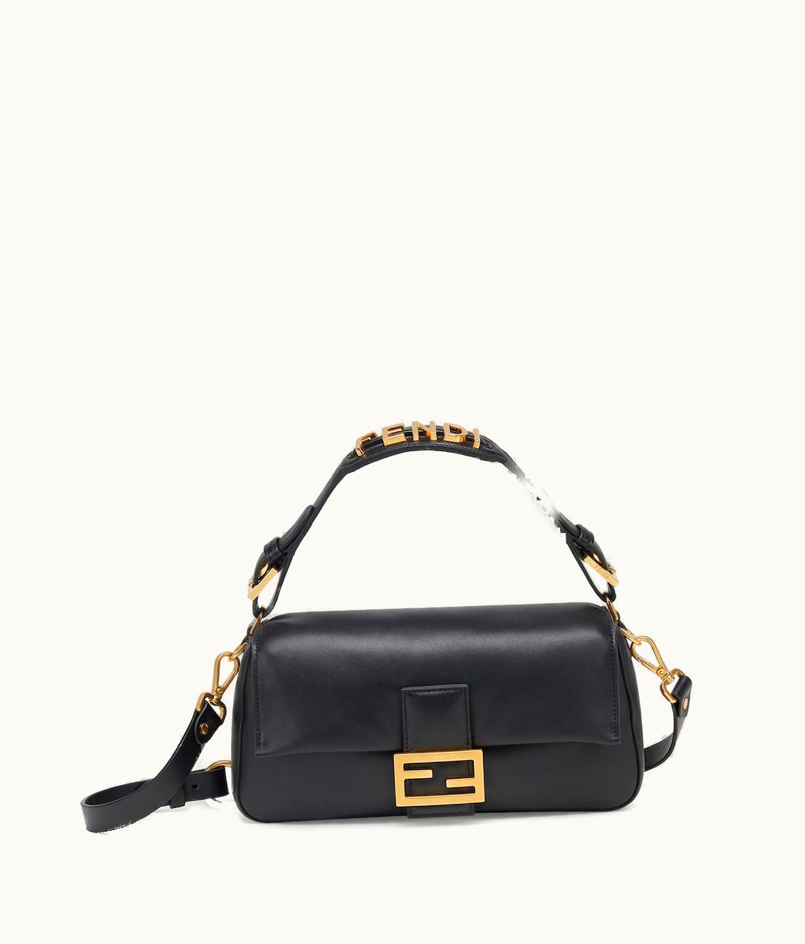 Fendi Fendi Baguette X. Pilati Nappa Leather Shoulder Bag Black