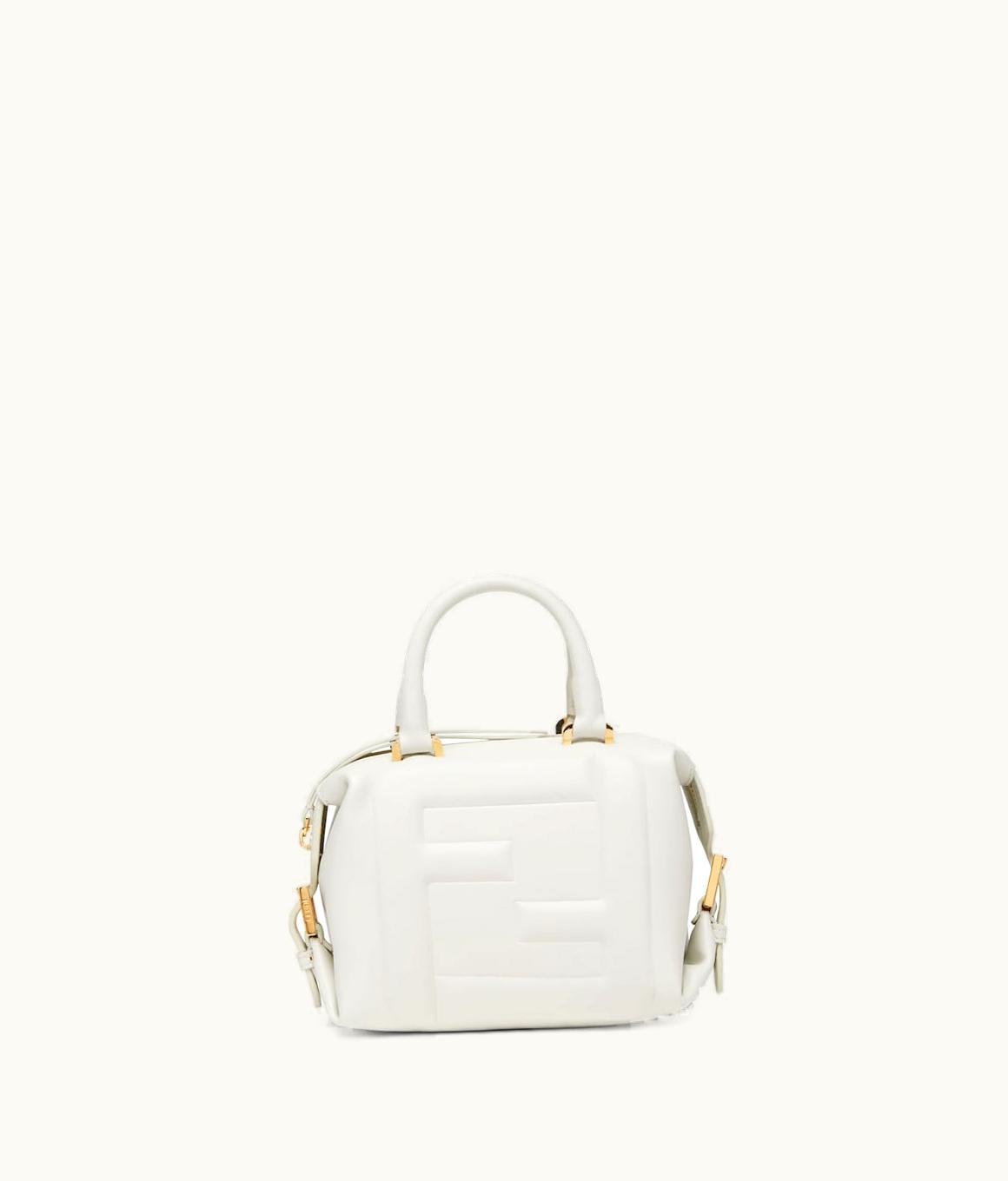 Fendi Fendi FF Cube - Ice-white Nappa-Leather Mini Bag