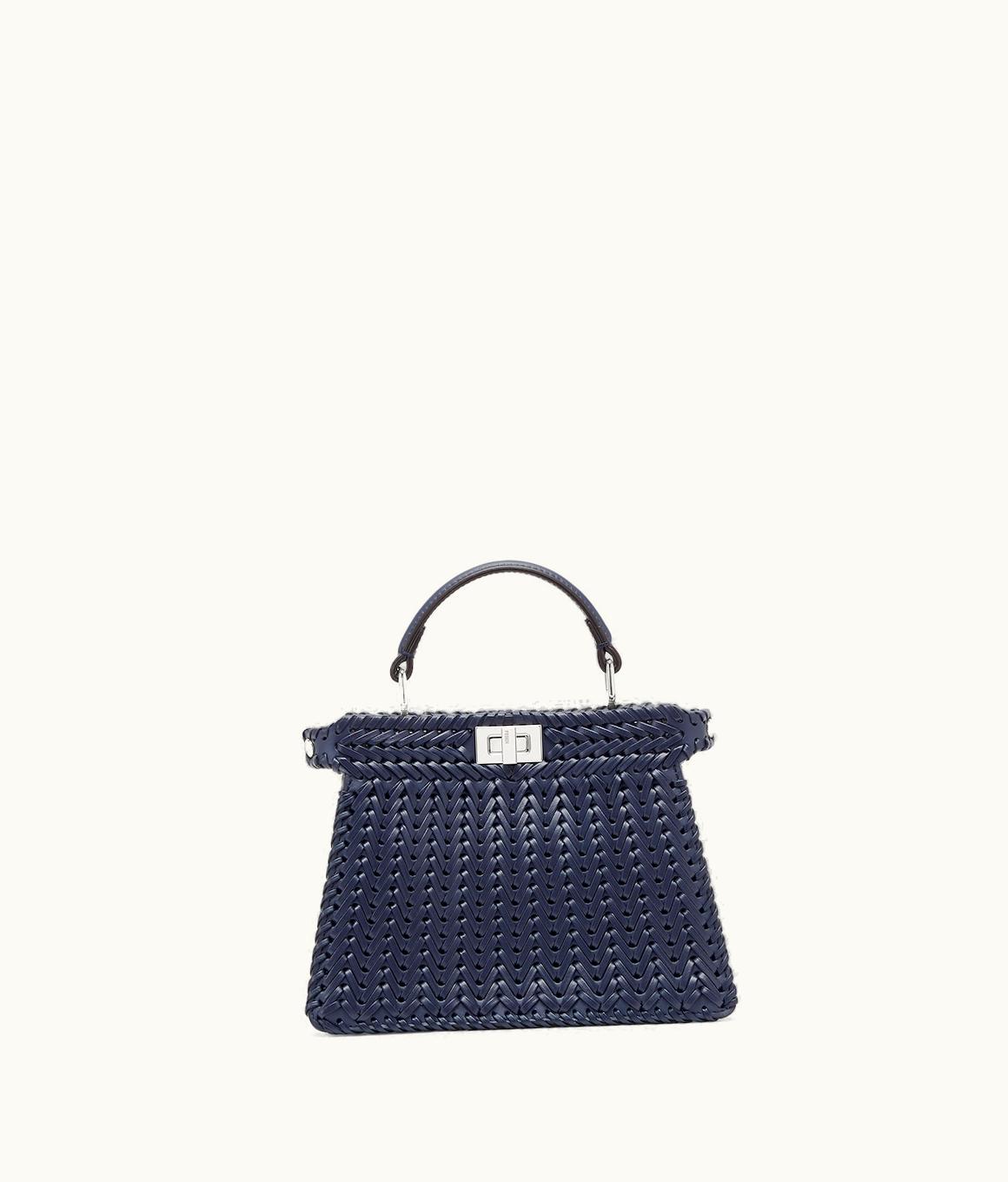 Fendi Fendi Peekaboo Iseeu Petite - Midnight Blue Woven Leather Bag