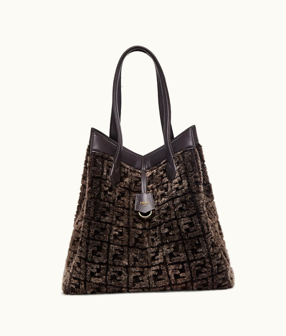Fendi Fendi Origami Large - Dark Brown Sheepskin Bag That Can Be Transformed With FF Motif