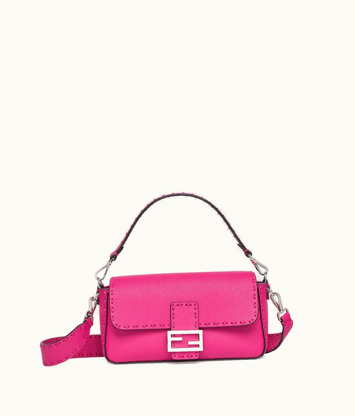 Fendi Fendi Baguette - Fuchsia Selleria Bag With Oversized Topstitching
