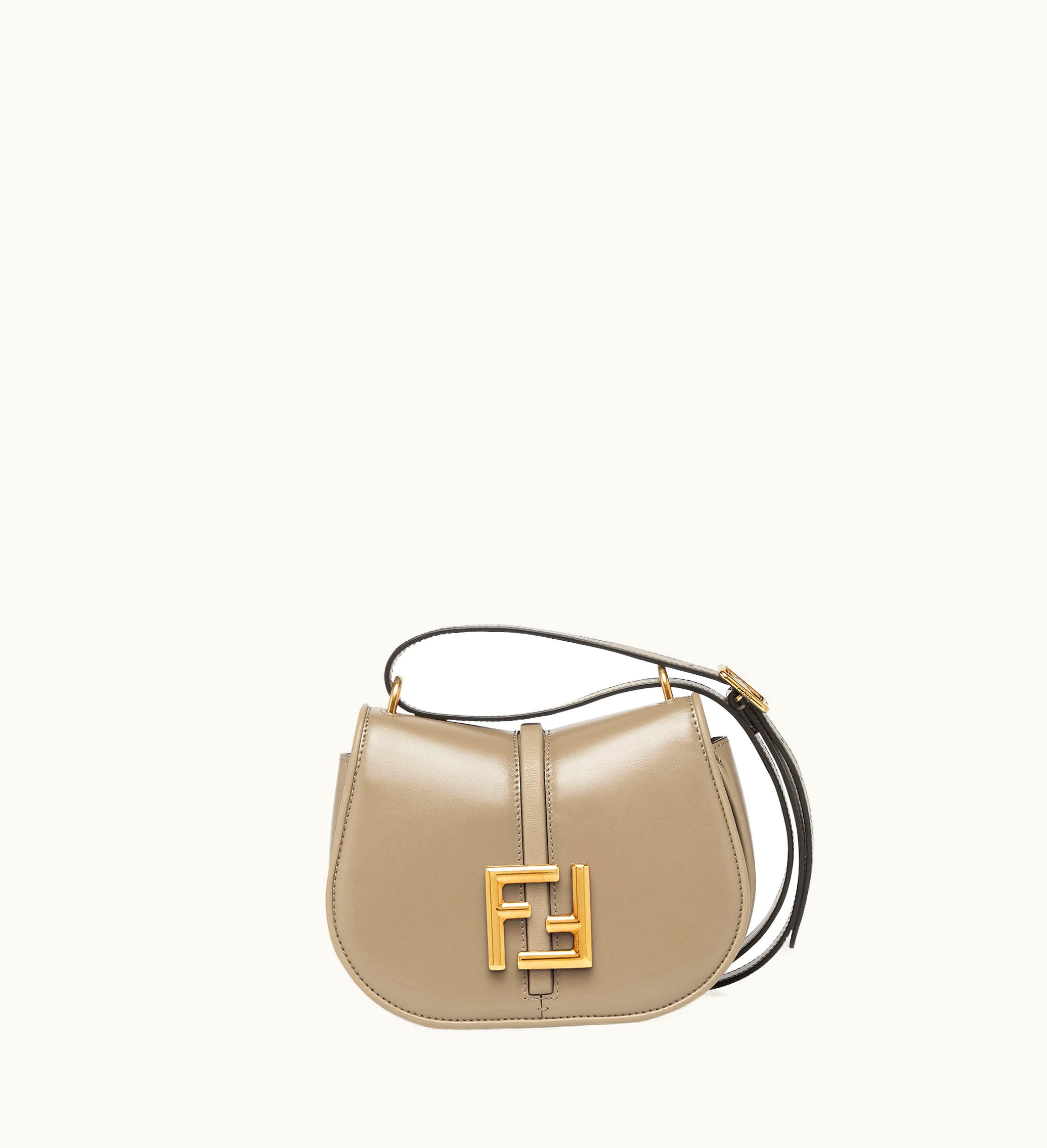 Fendi Fendi C’mon Mini - Dove Gray Smooth Leather And Full-Grain Leather Bag