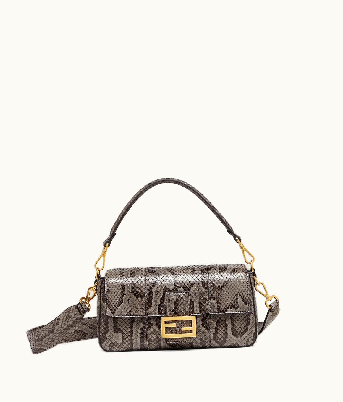 Fendi Fendi Baguette - Gray Python Bag