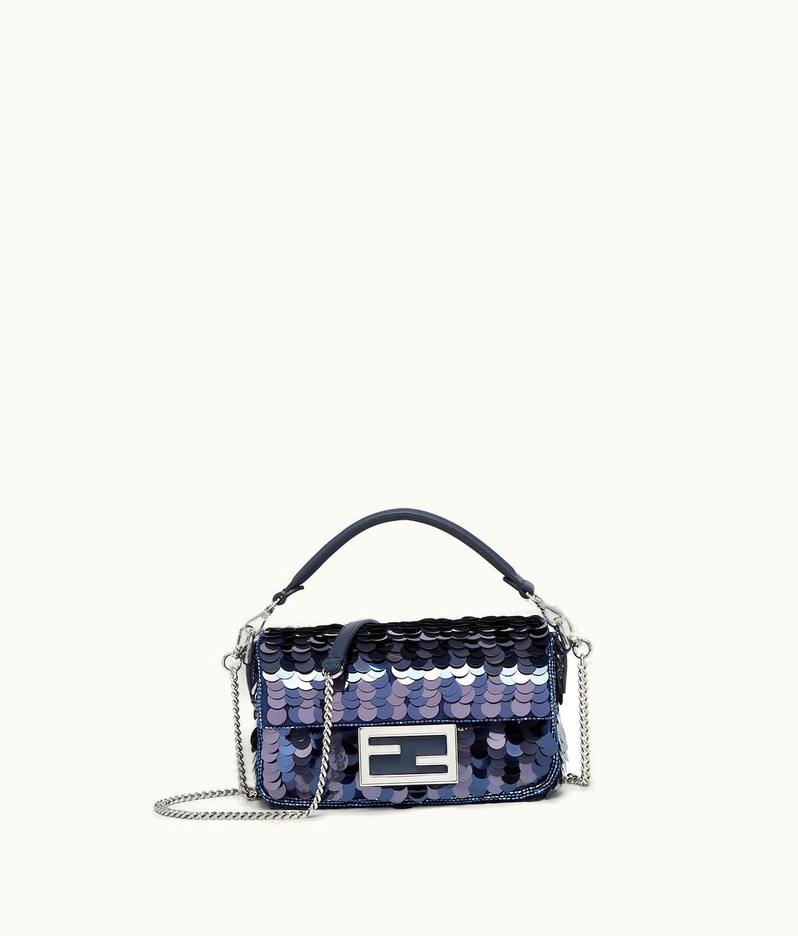 Fendi Fendi Baguette Mini - Dark And Mid Blue Sequin Bag