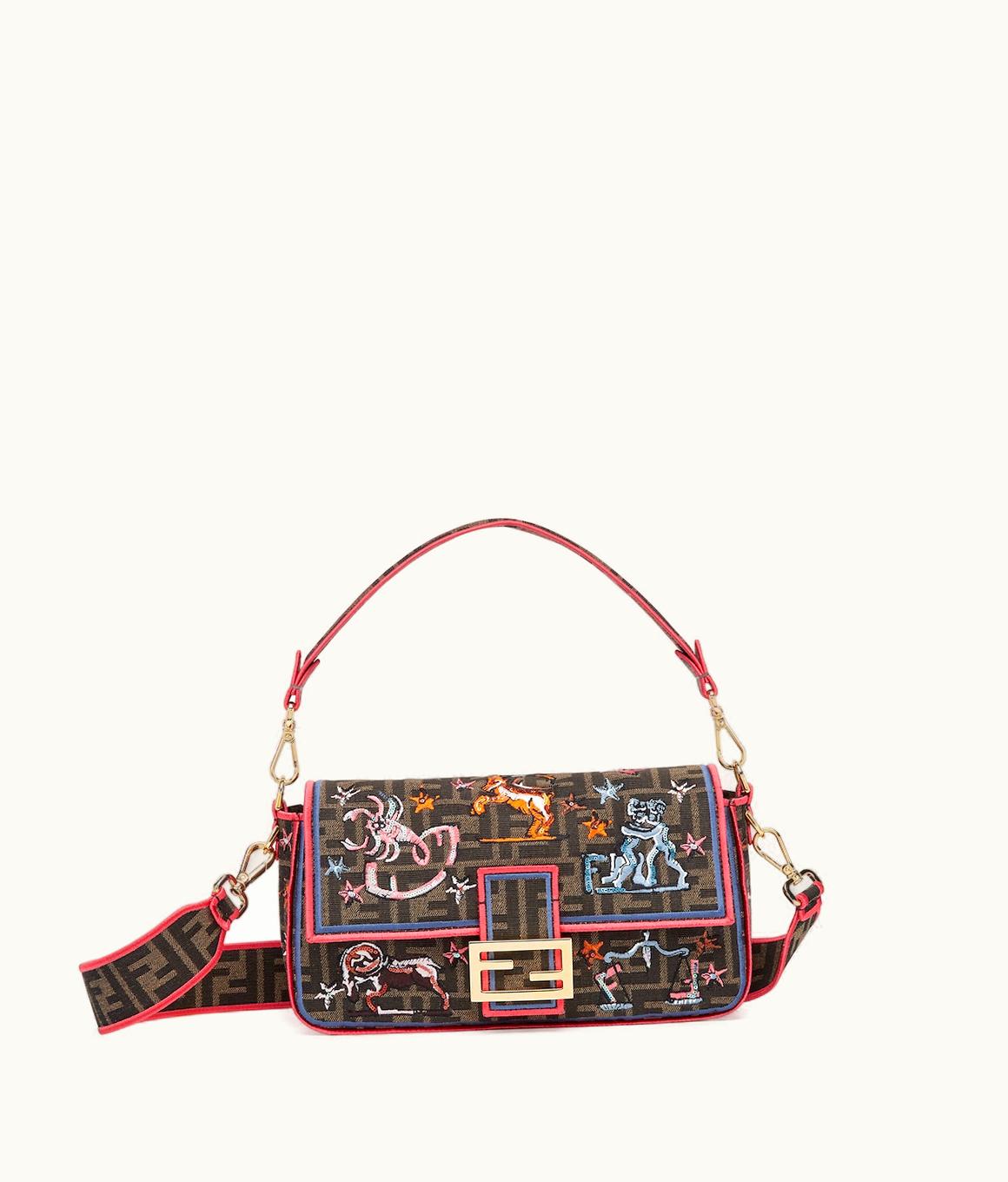 Fendi Baguette - FF Fabric Bag With Fendi Astrology Embroidery