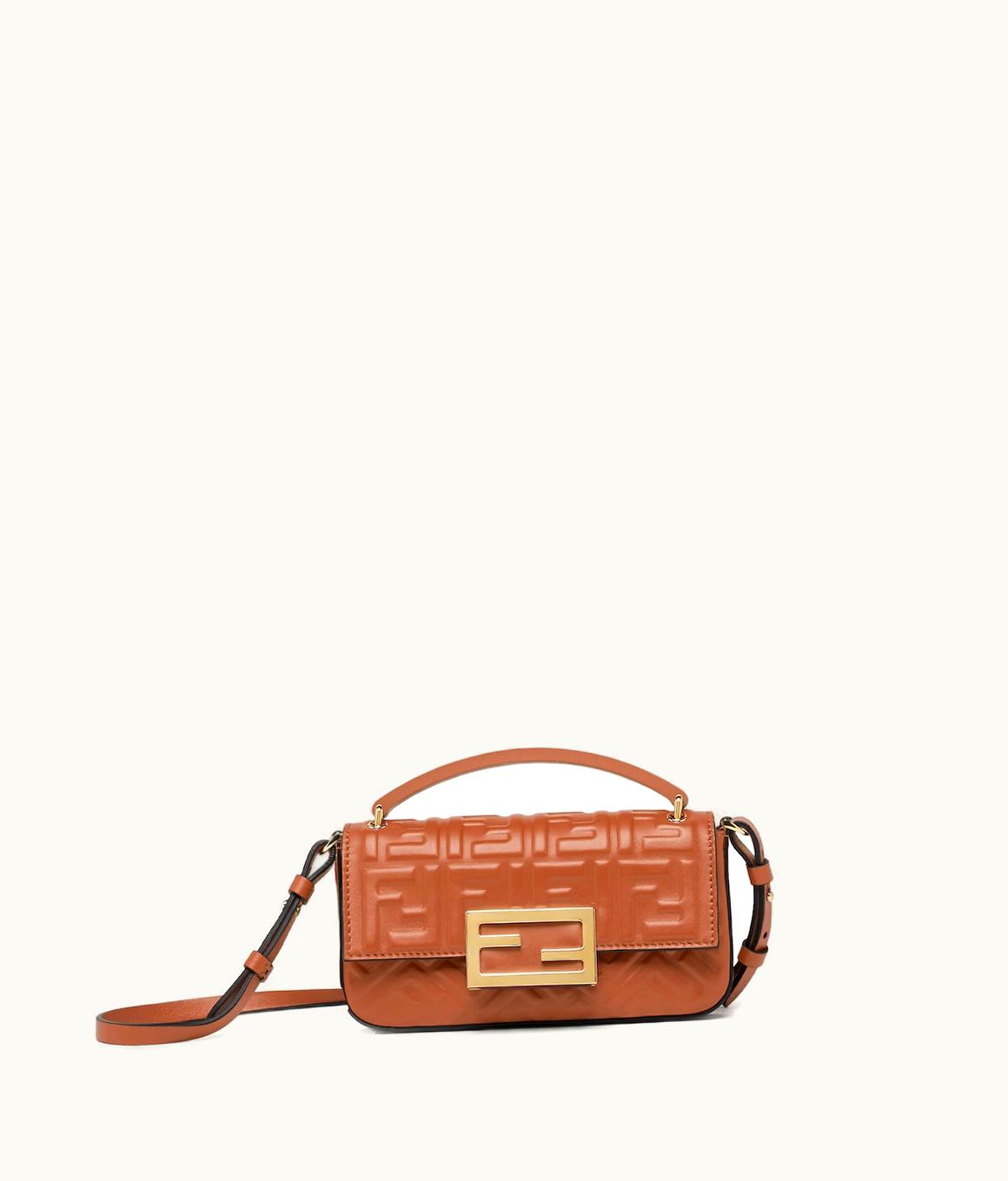 Fendi Fendi Baguette Phone Pouch - Brown Nappa Leather Pouch