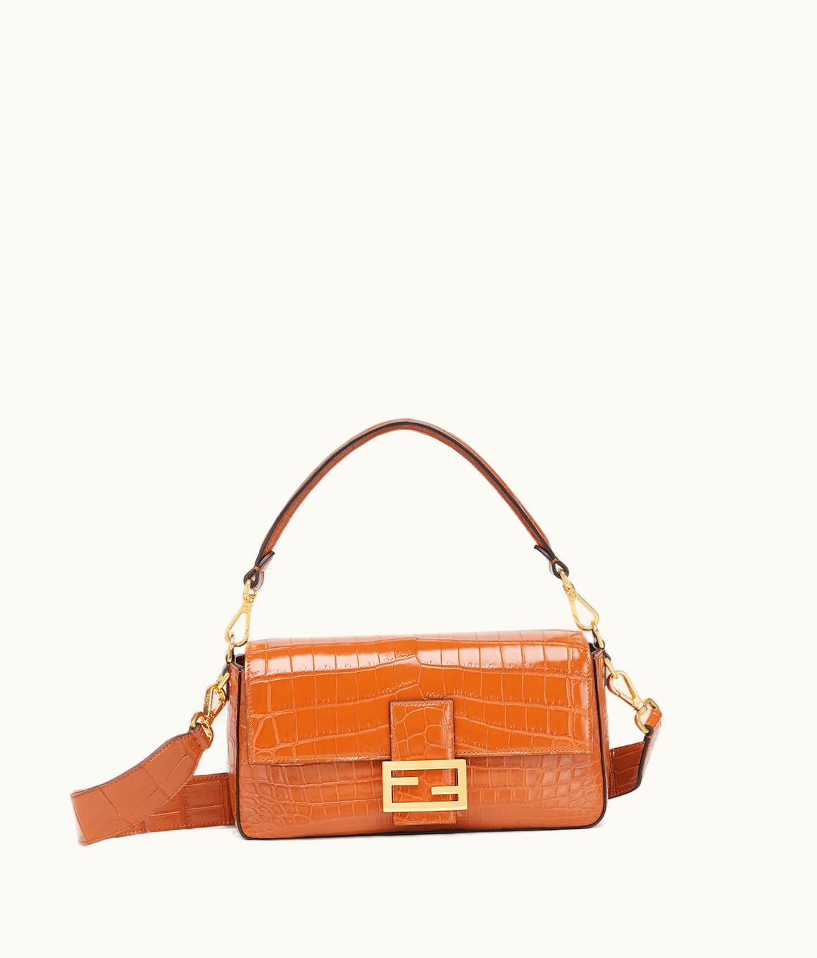 Fendi Fendi Baguette - Brown Crocodile Leather Bag
