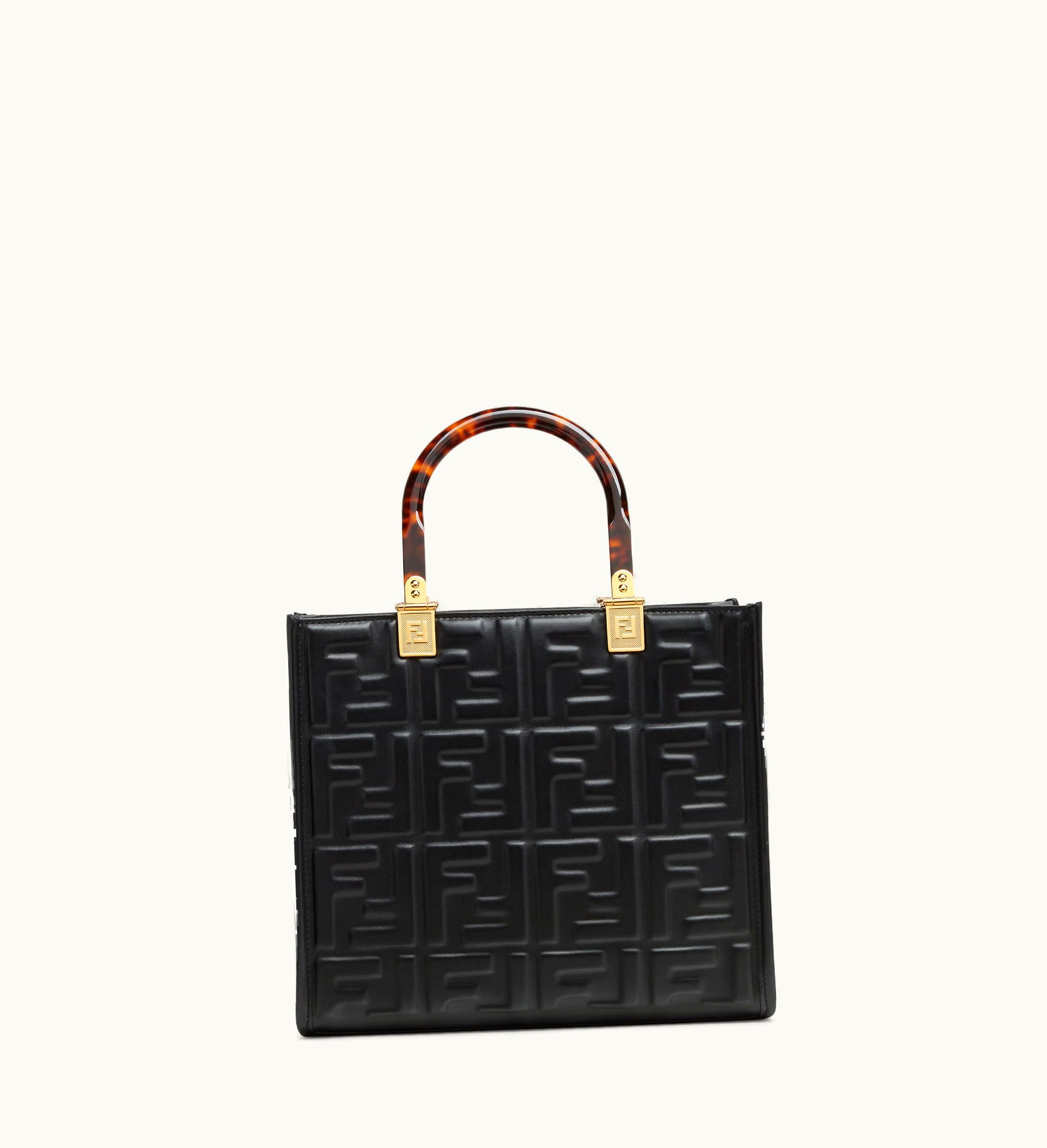 Fendi Fendi Sunshine Mini Shopper Black Leather Bag