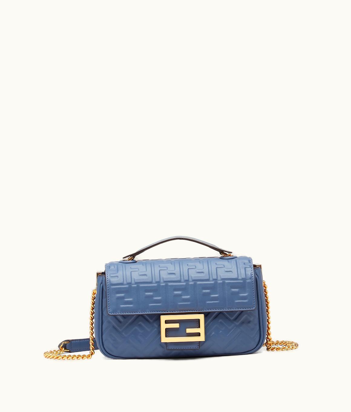 Fendi Fendi Baguette Chain Midi - Blue Nappa Leather Bag