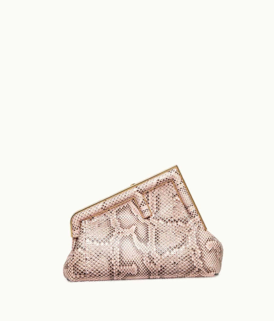 Fendi Fendi First Midi - Powder Pink Python Leather Bag