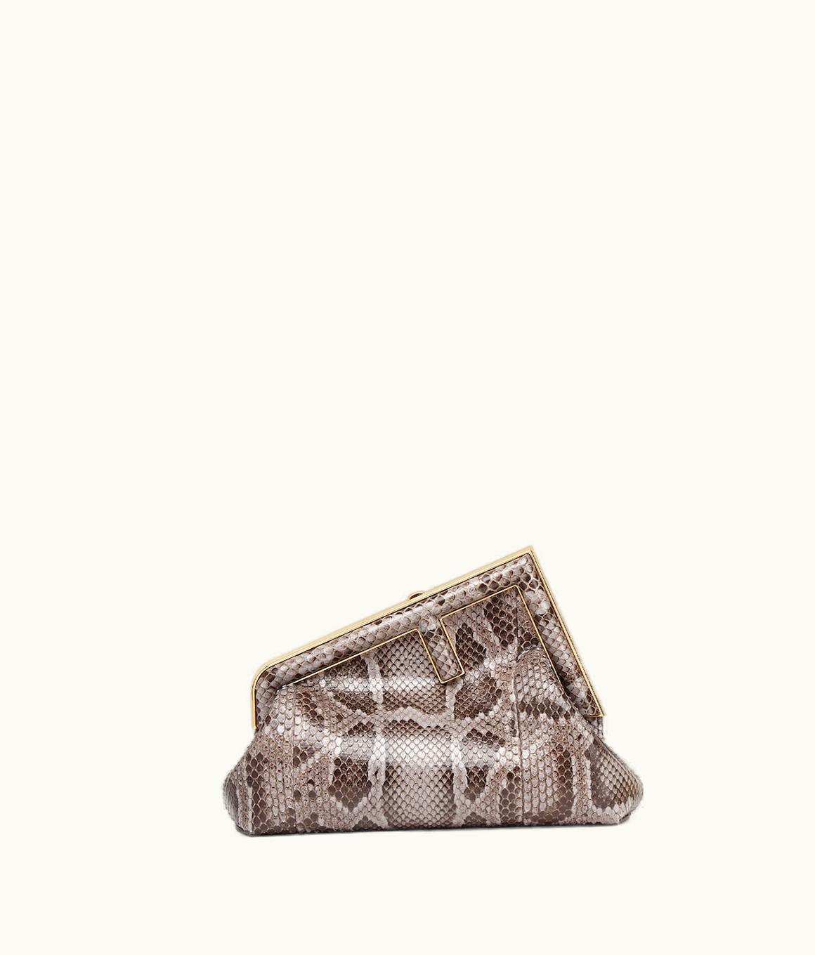 Fendi Fendi First Small - Dark Gray Python Leather Bag